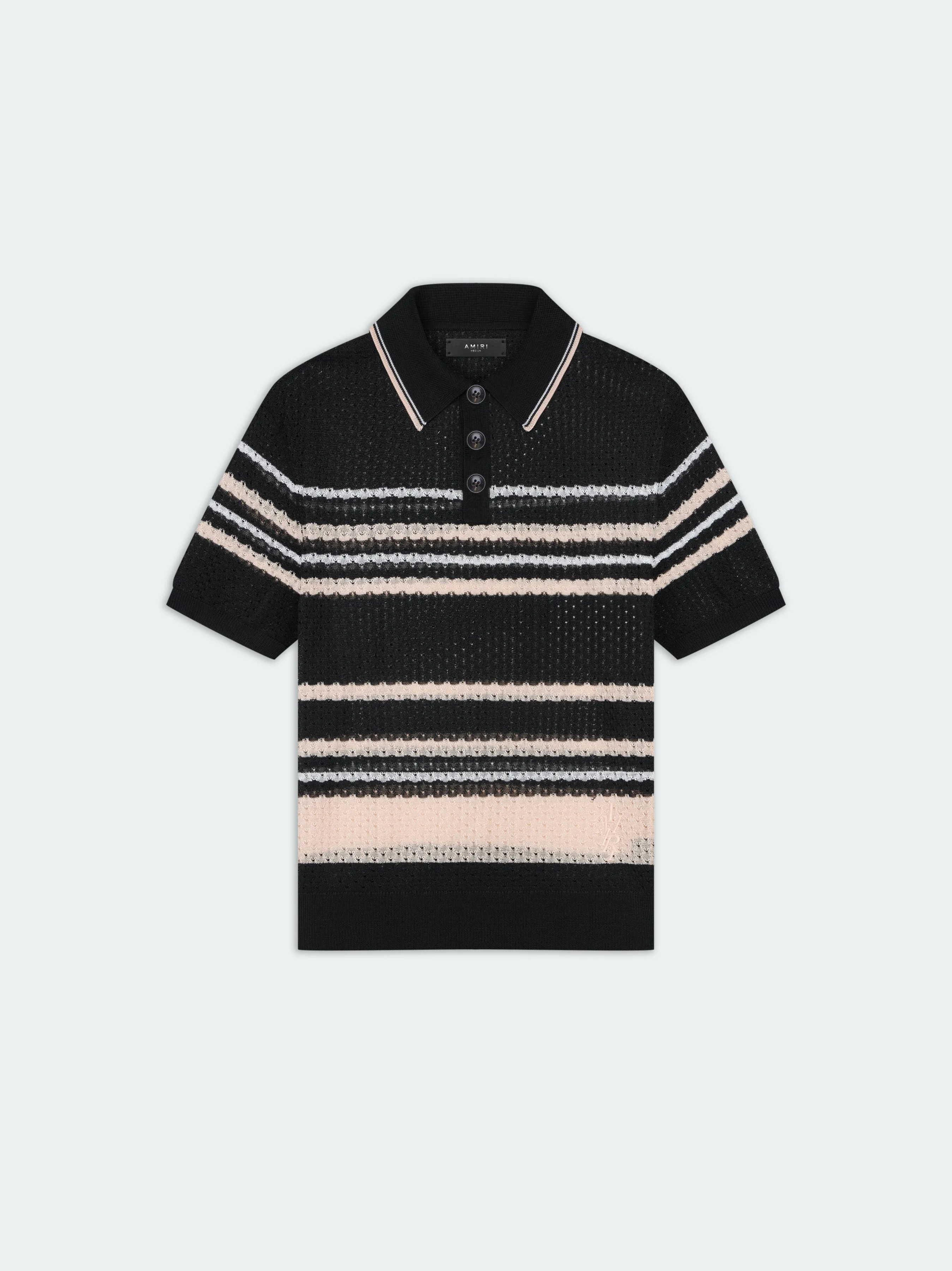 STRIPED POLO - Black sold by AMIRI