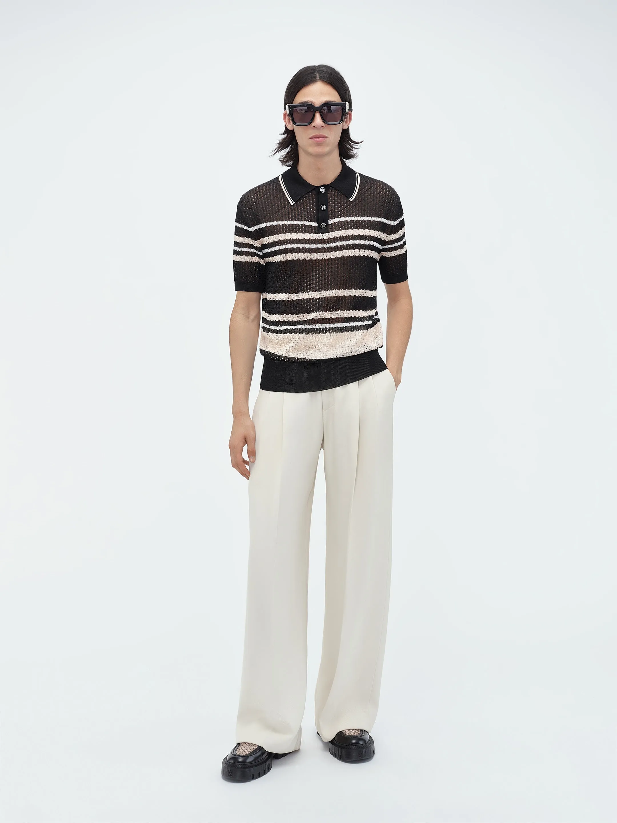 STRIPED POLO - Black sold by AMIRI product image thumbnail 2