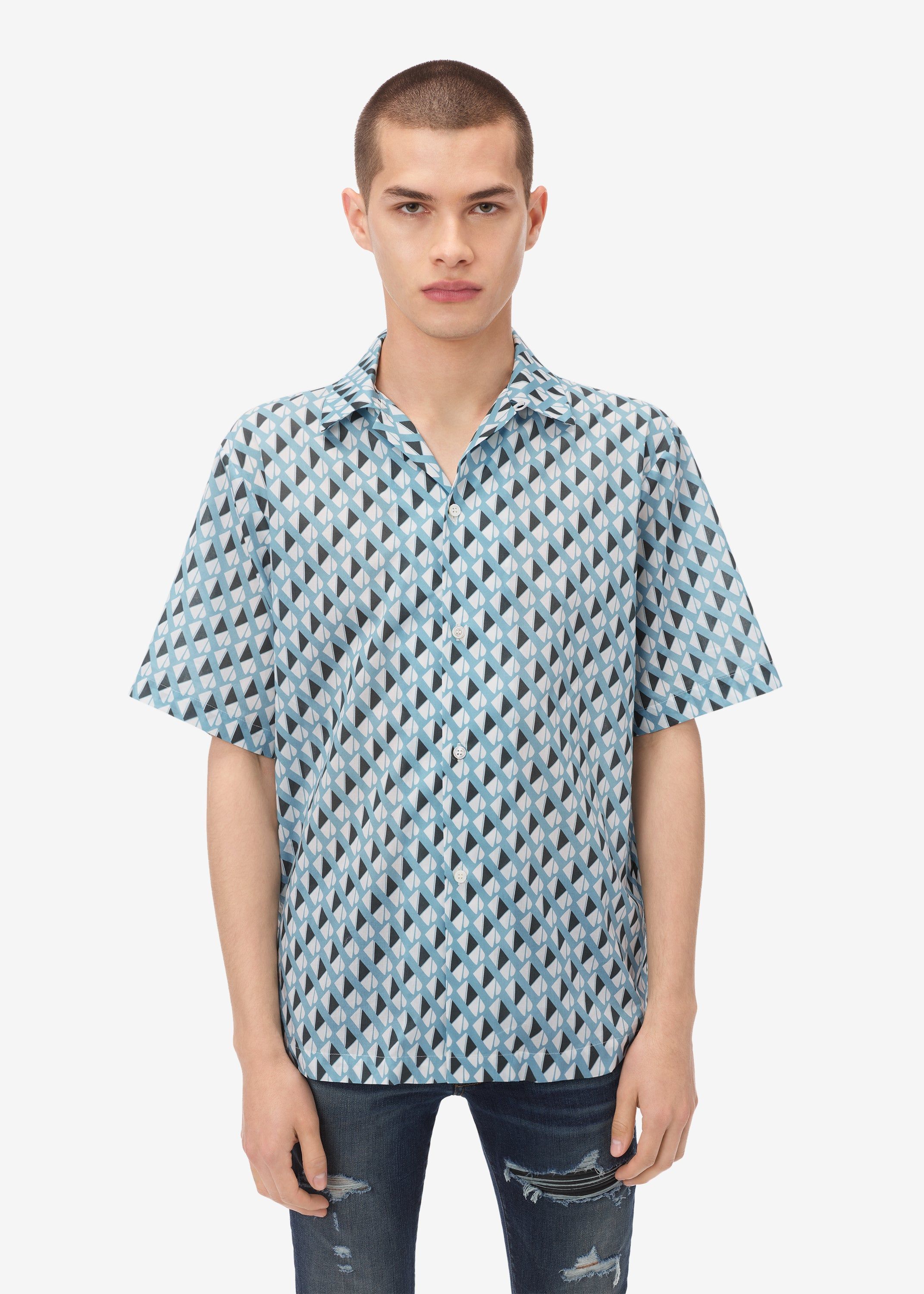 SHORT SLEEVE REPEAT 'A' SHIRT - ICE BLUE sold by AMIRI product image thumbnail 2