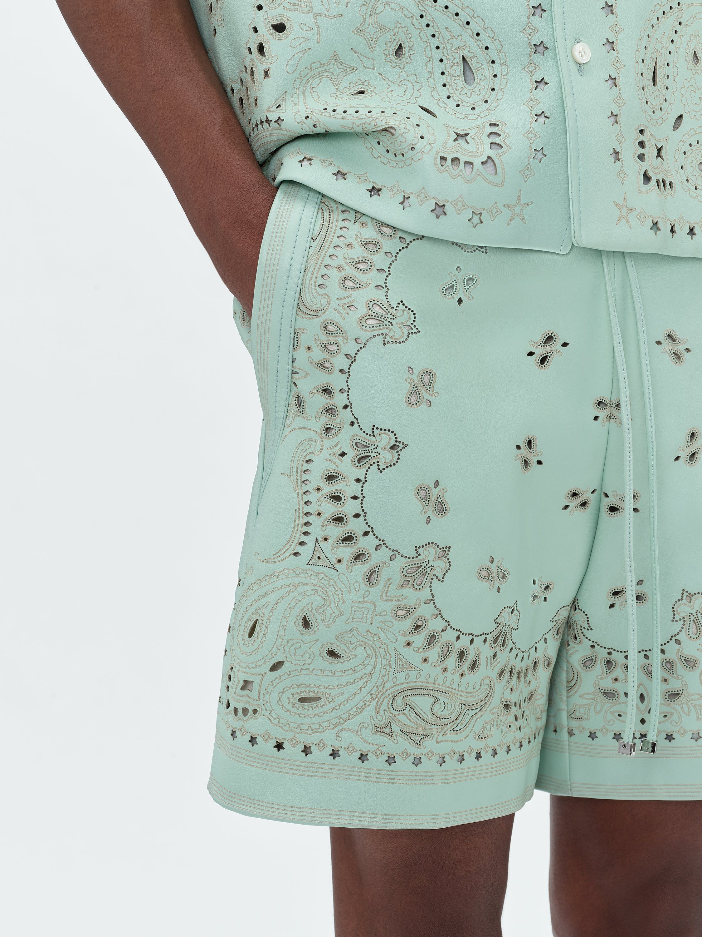LEATHER BANDANA SHORT - MINT sold by AMIRI product image thumbnail 6