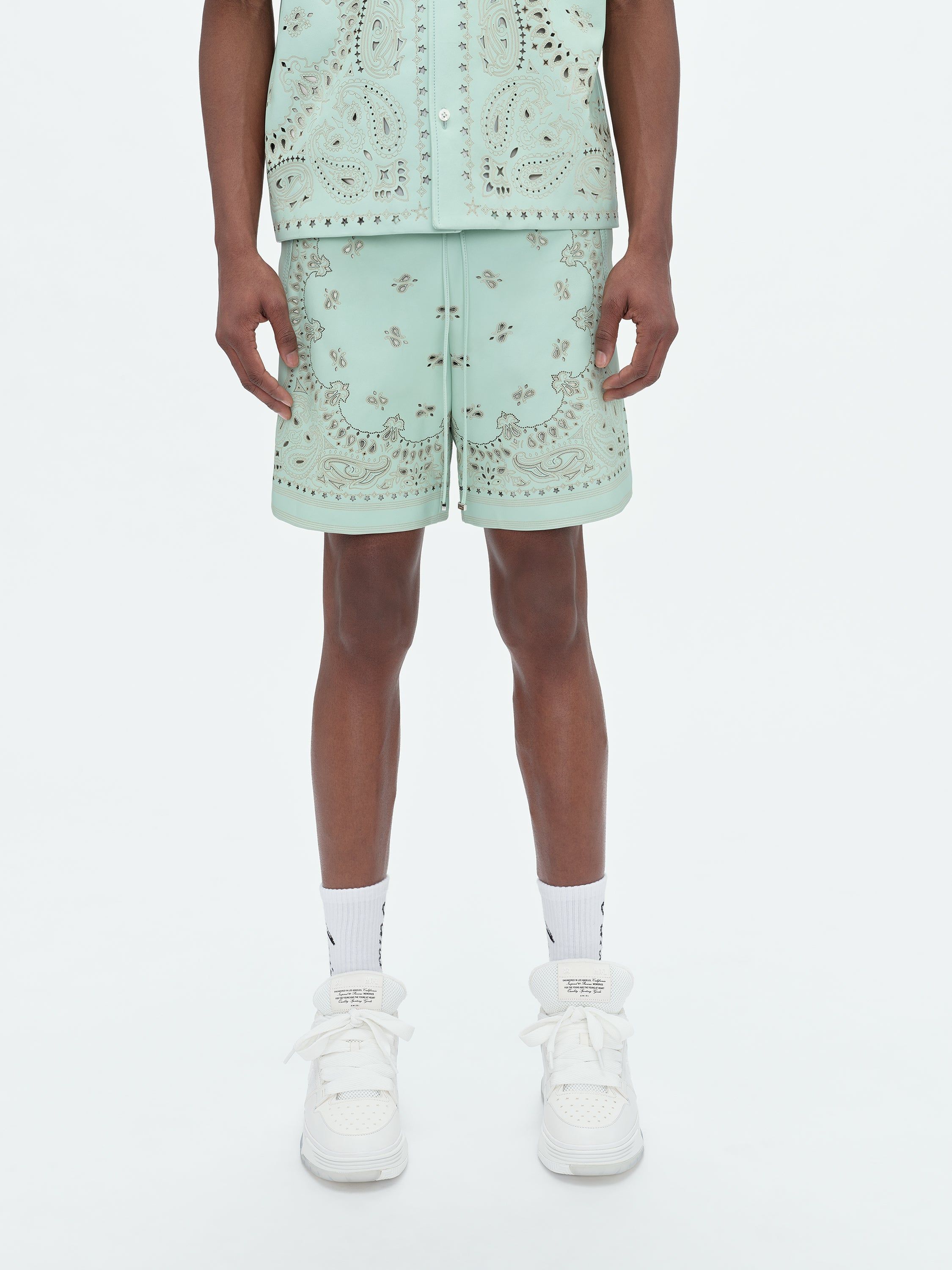 LEATHER BANDANA SHORT - MINT sold by AMIRI product image thumbnail 3