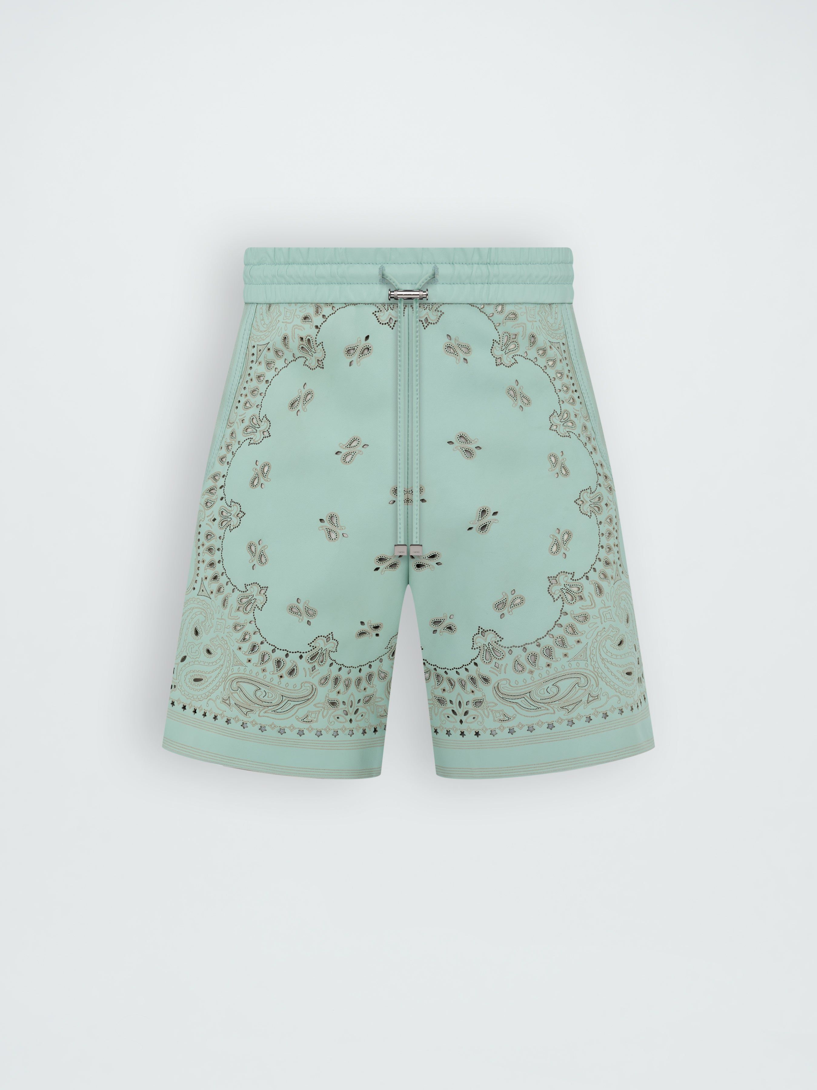 LEATHER BANDANA SHORT - MINT sold by AMIRI