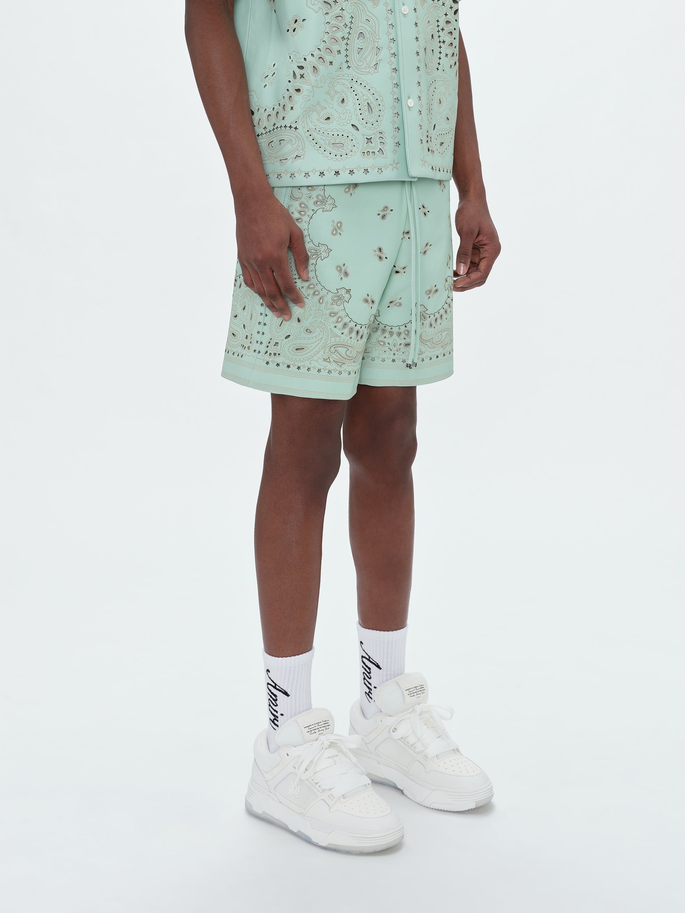 LEATHER BANDANA SHORT - MINT sold by AMIRI product image thumbnail 4