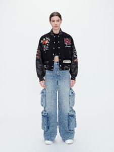 WOMEN - TIGER VARSITY JACKET - BLACK sold by AMIRI