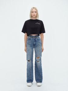 WOMEN - CHAMPAGNE CROPPED TEE - Black sold by AMIRI