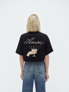 WOMEN - CHAMPAGNE CROPPED TEE - Black sold by AMIRI