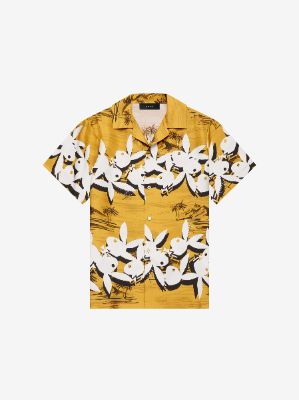 PLAYBOY ALOHA SHIRT - GOLD made by AMIRI
