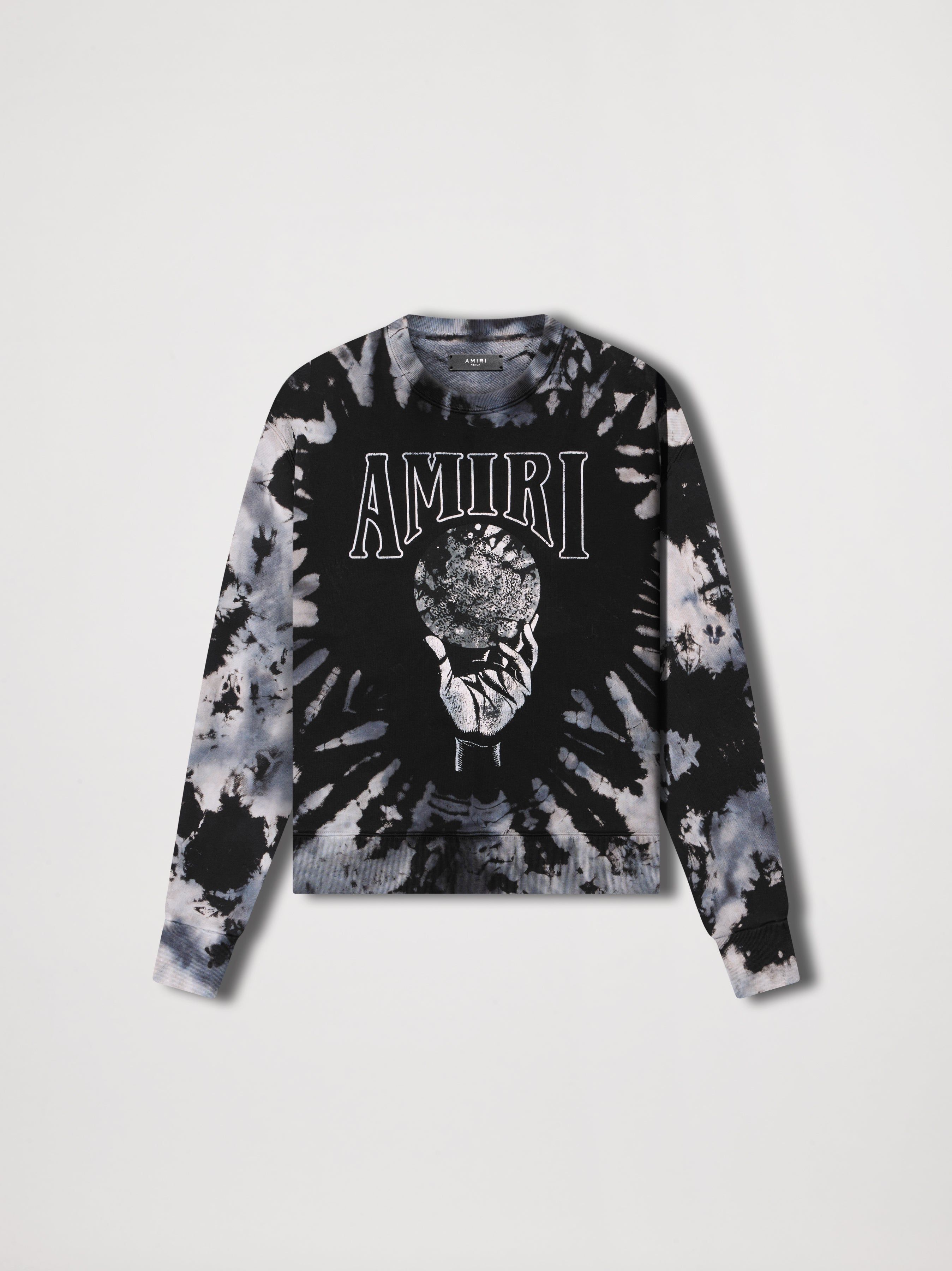 CRYSTAL BALL TIE-DYE CREWNECK - BLACK sold by AMIRI