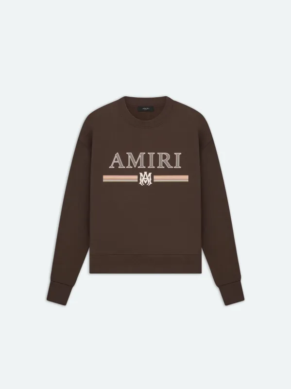 MA BAR CREWNECK - BROWN-COTTON made by AMIRI