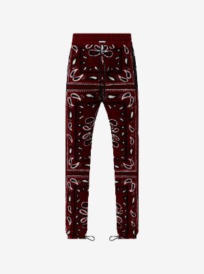 BANDANA FLEECE PANTS - RED / BLACK sold by AMIRI
