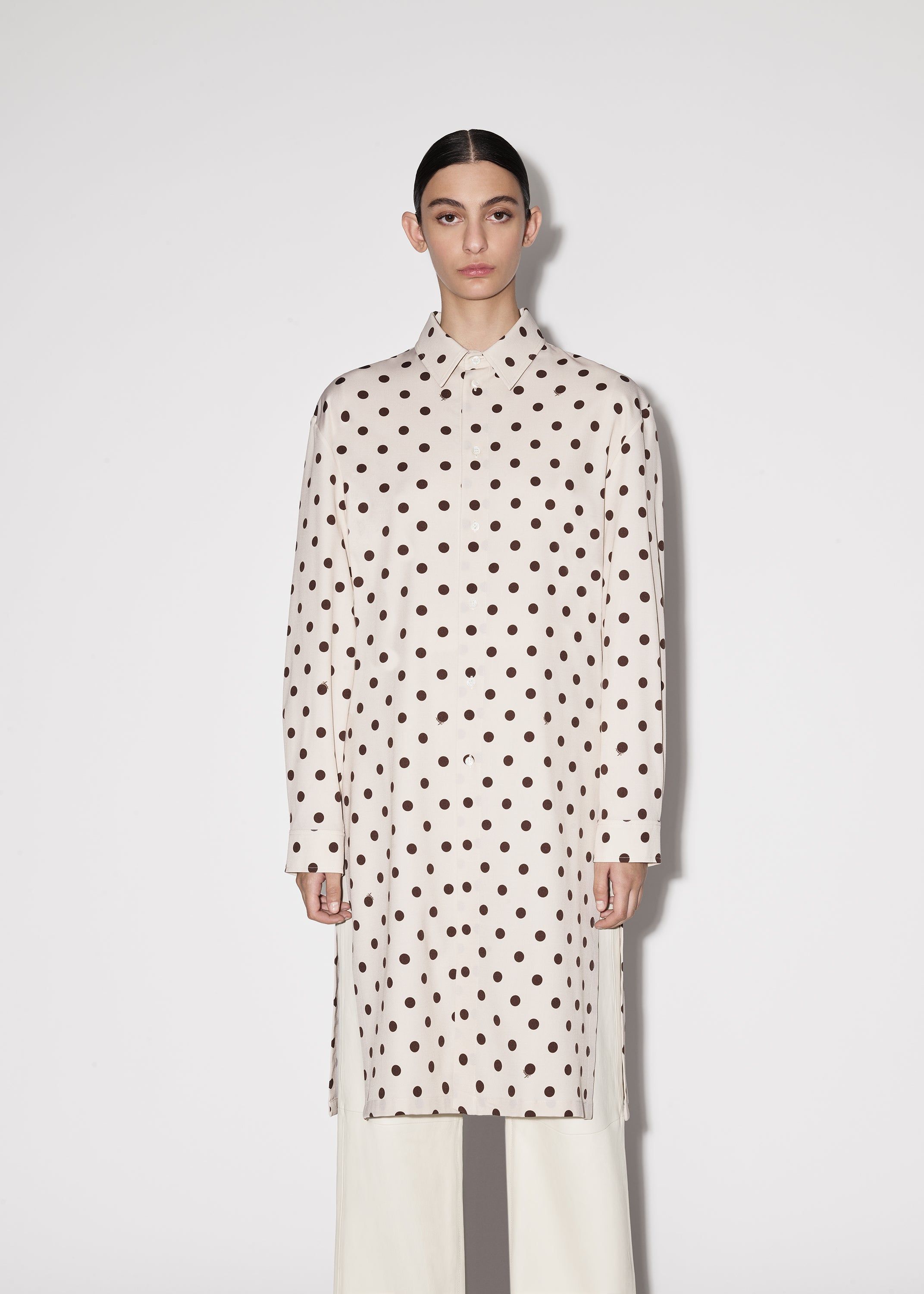 WOMEN - POLKA DOT NIGHTSHIRT W/ SLIT - ALABASTER sold by AMIRI product image thumbnail 3