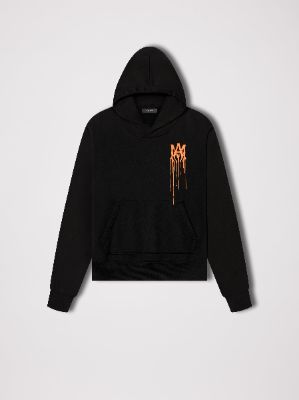 PAINT DRIP M.A. HOODIE - BLACK / ORANGE sold by AMIRI