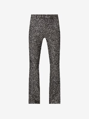 TWEED TAILORED FLARED PANTS - BLACK / WHITE made by AMIRI