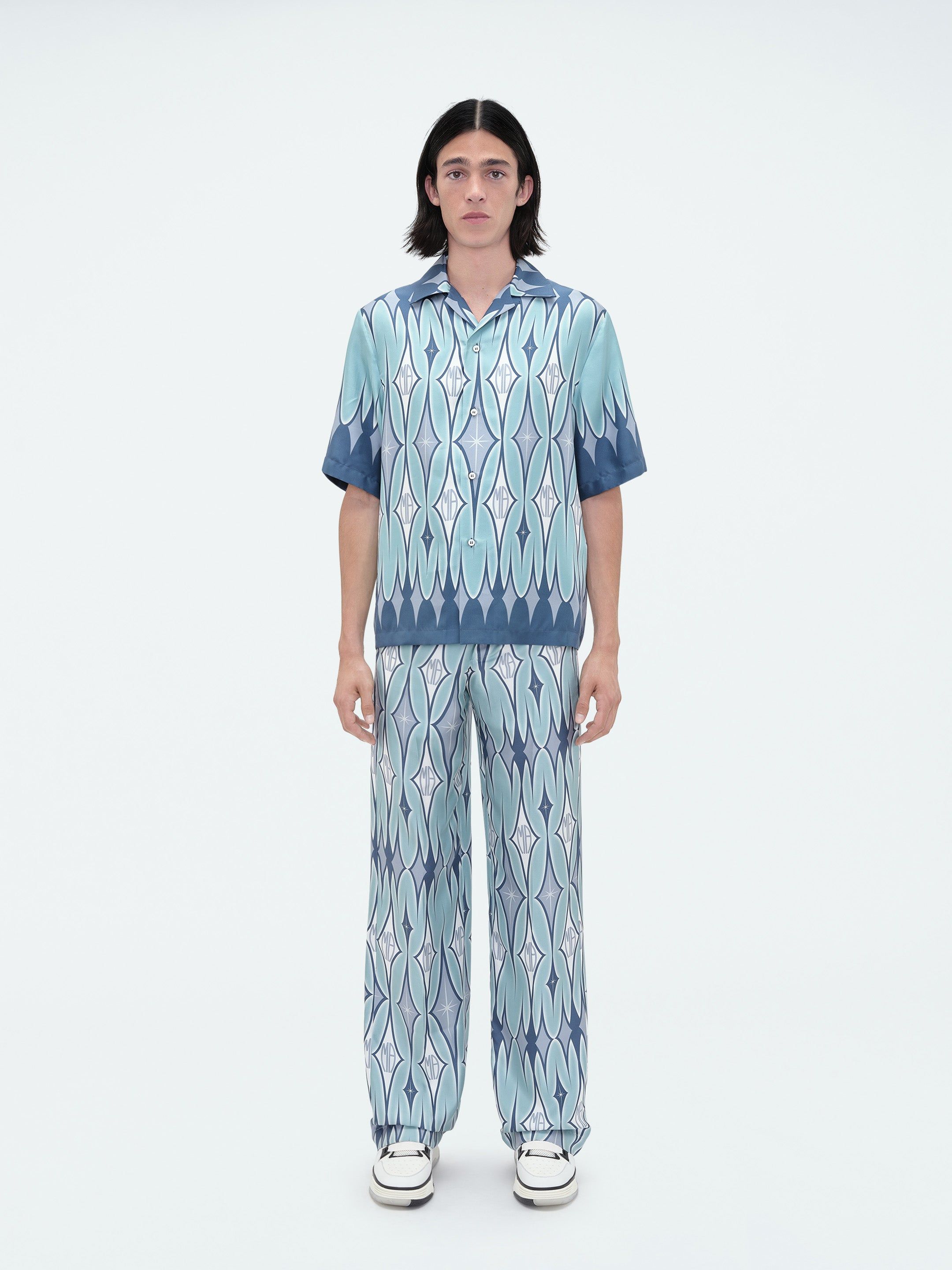 ARGYLE PRINTED SHORT SLEEVE SHIRT - AQUA sold by AMIRI product image thumbnail 2