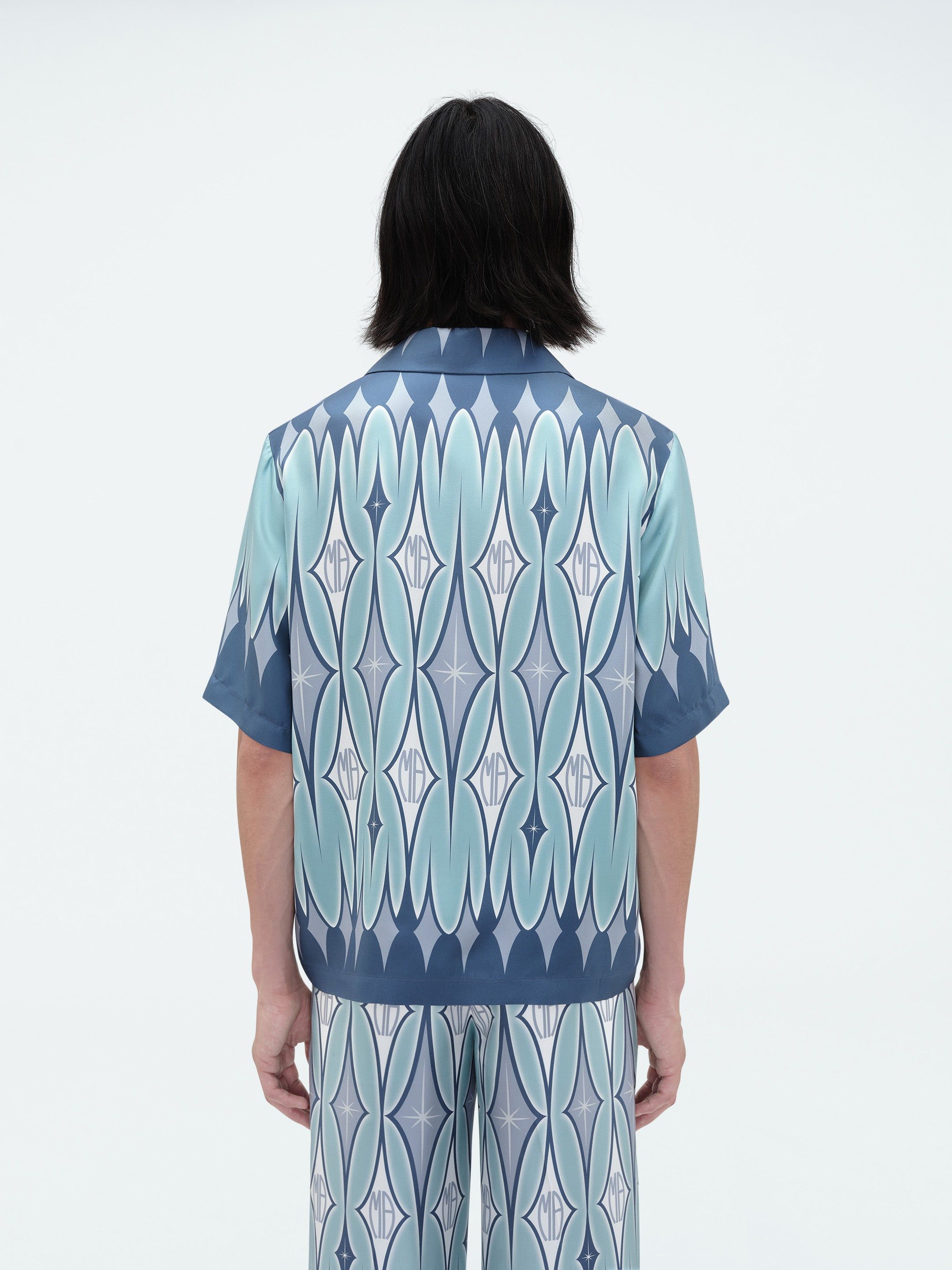 ARGYLE PRINTED SHORT SLEEVE SHIRT - AQUA sold by AMIRI product image thumbnail 4