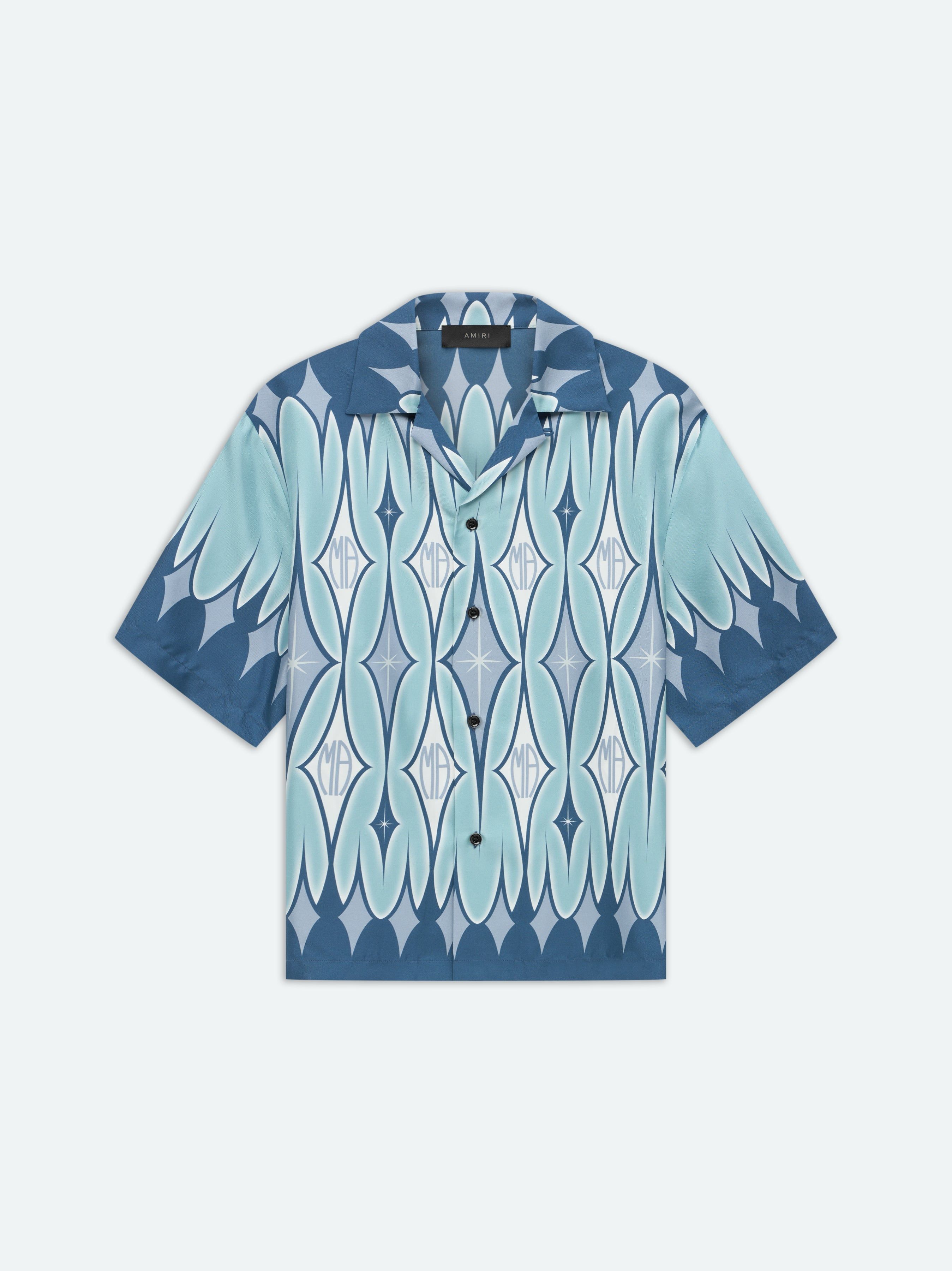 ARGYLE PRINTED SHORT SLEEVE SHIRT - AQUA sold by AMIRI