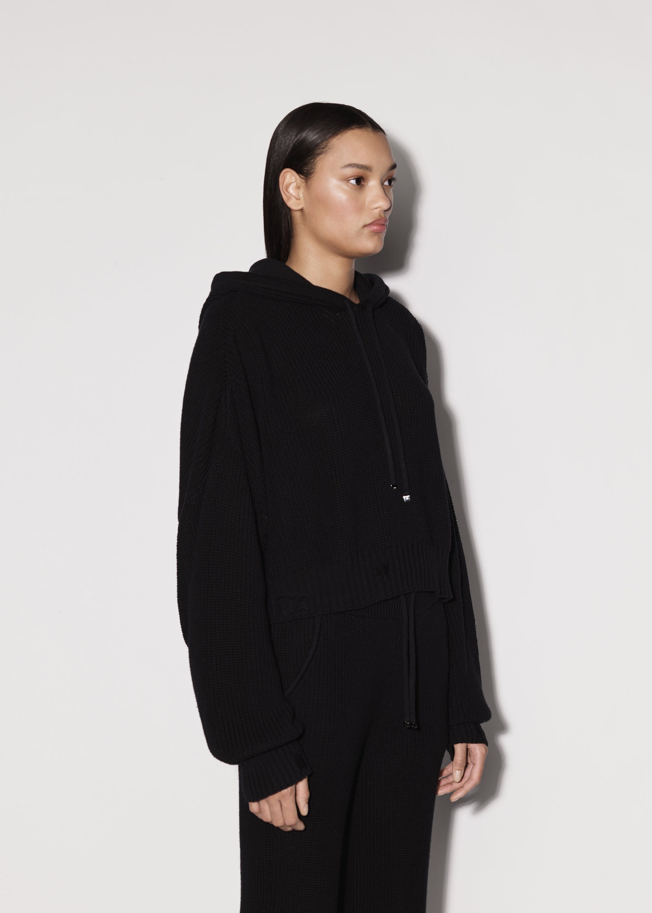 WOMEN - OVERSIZED RIB HOODIE - BLACK sold by AMIRI product image thumbnail 3