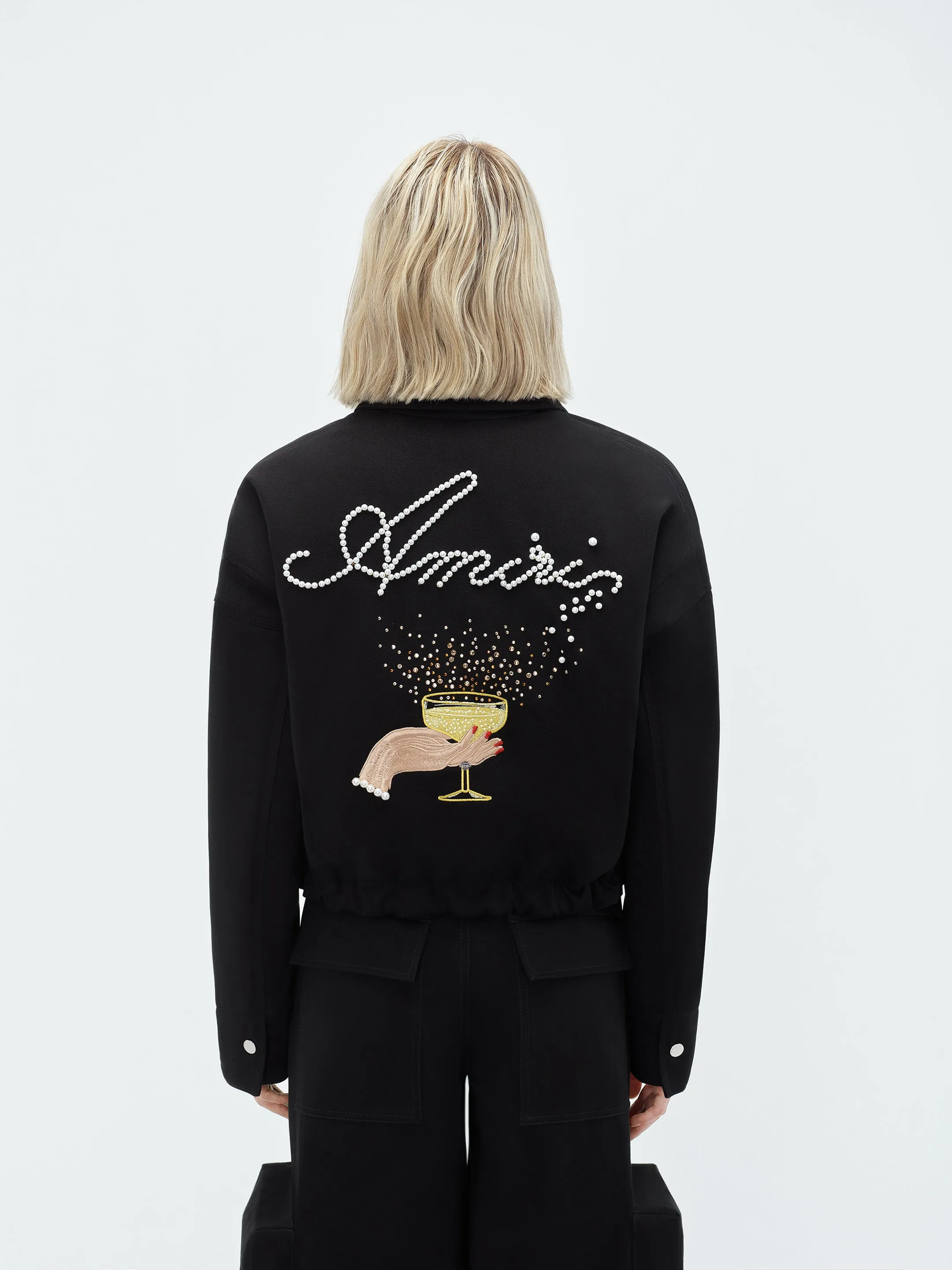 WOMEN - CHAMPAGNE WORKMAN JACKET - Black sold by AMIRI product image thumbnail 5