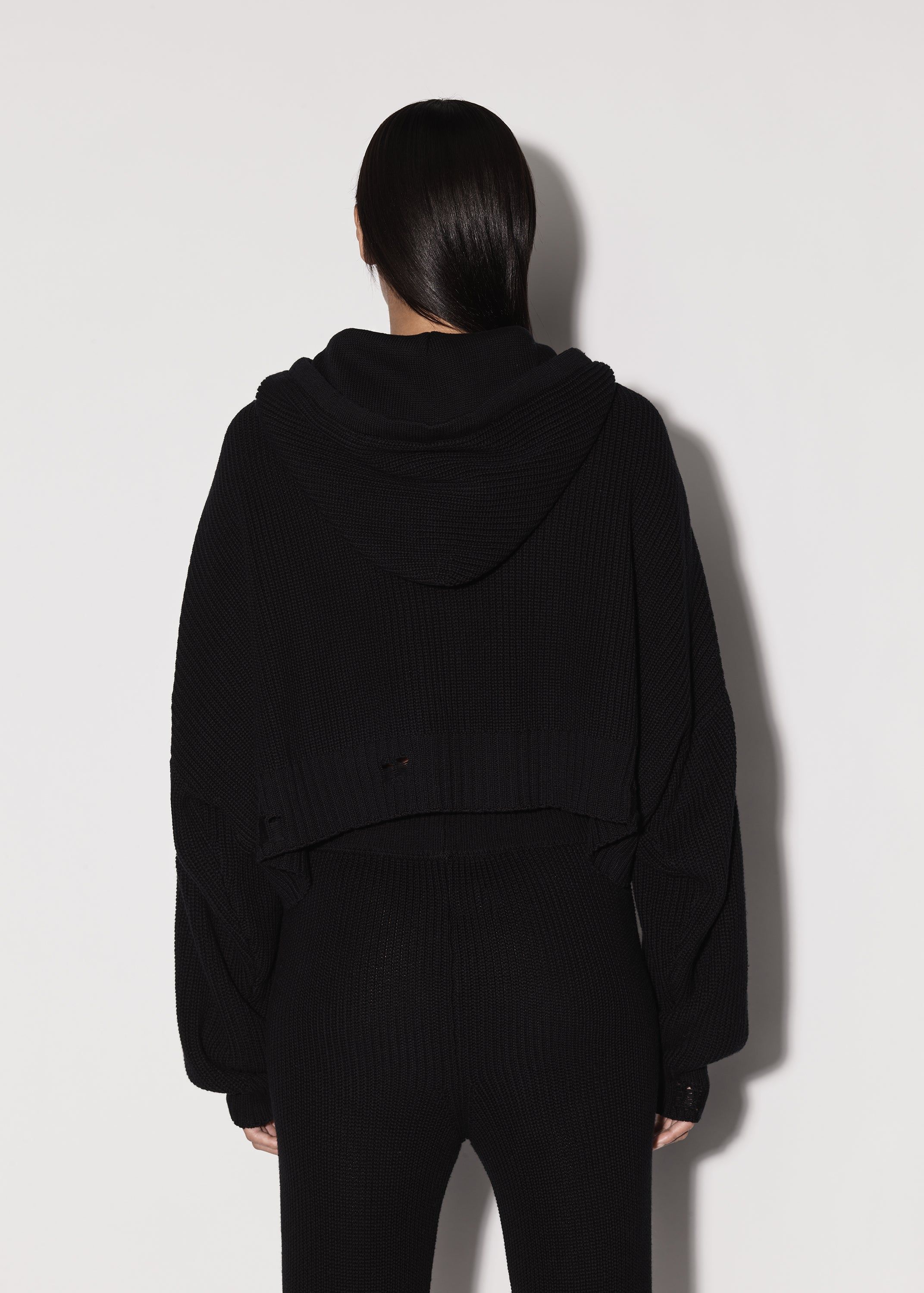 WOMEN - OVERSIZED RIB HOODIE - BLACK sold by AMIRI product image thumbnail 4