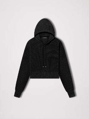 WOMEN - OVERSIZED RIB HOODIE - BLACK sold by AMIRI