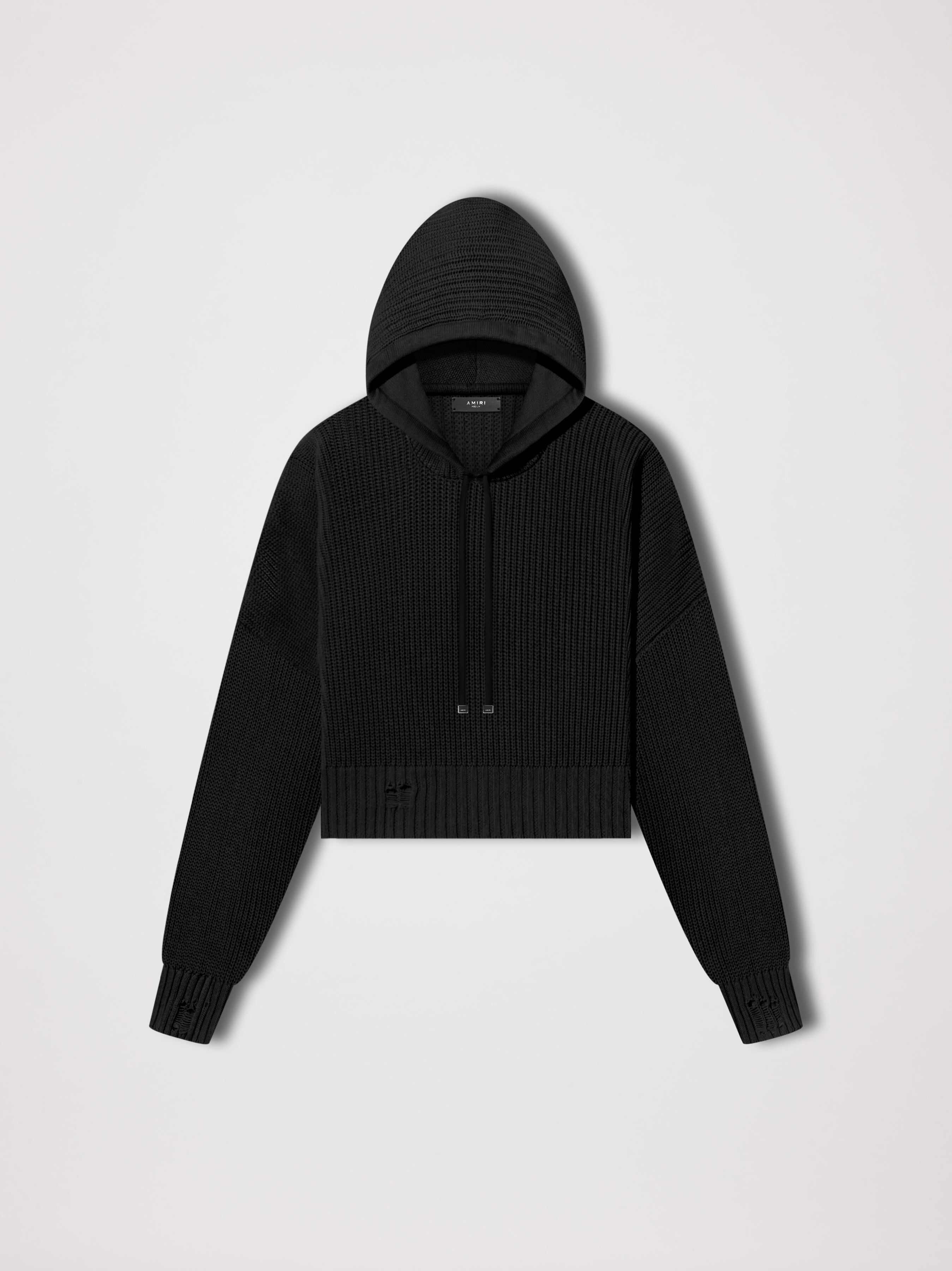 WOMEN - OVERSIZED RIB HOODIE - BLACK sold by AMIRI