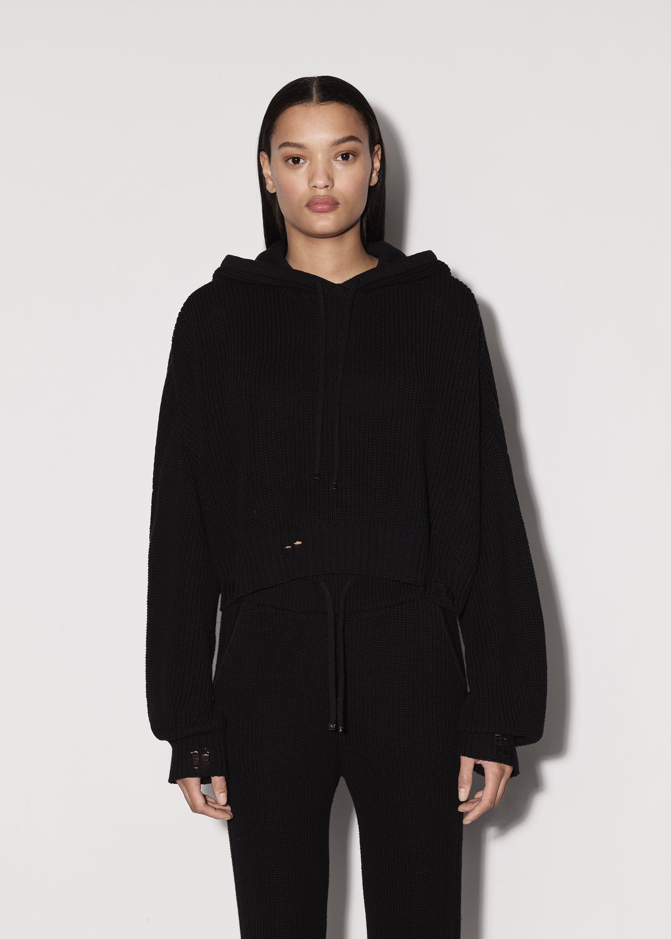 WOMEN - OVERSIZED RIB HOODIE - BLACK sold by AMIRI product image thumbnail 2