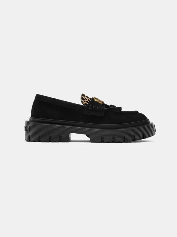 MA TASSLE LEOPARD JUMBO LOAFER - Black made by AMIRI