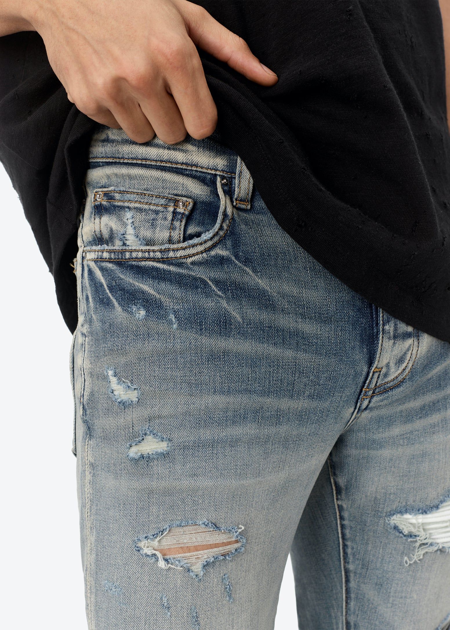 MX1 / LEATHER - CLAY INDIGO / WHITE sold by AMIRI product image thumbnail 5
