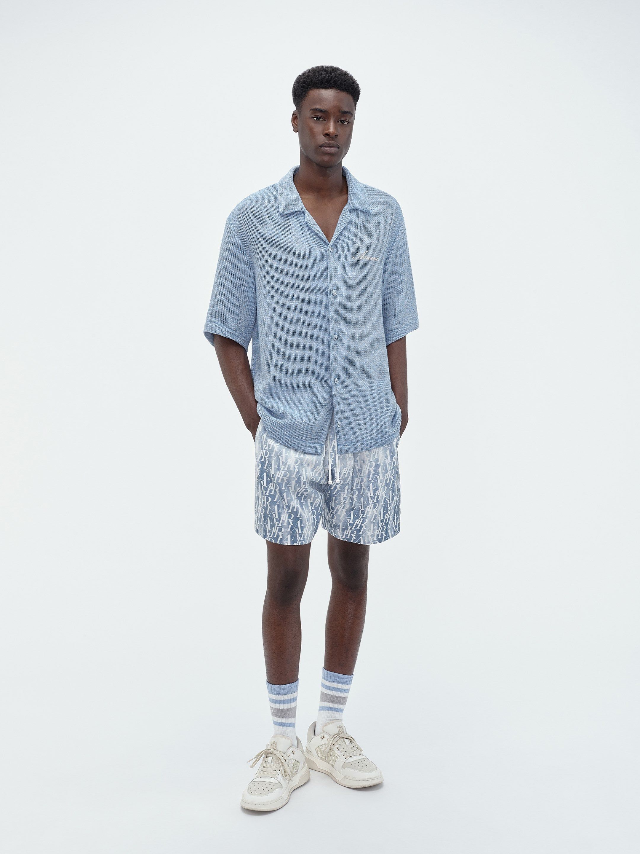 OPEN MESH SHIMMER SHIRT - Ashley Blue sold by AMIRI product image thumbnail 2