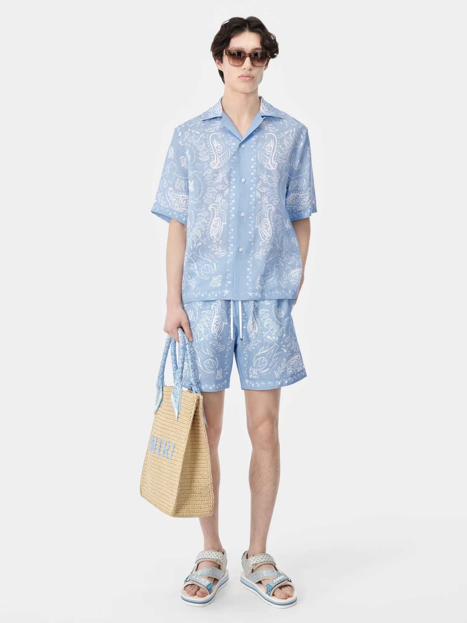 BANDANA WATERCOLOR SHORT - Cerulean sold by AMIRI