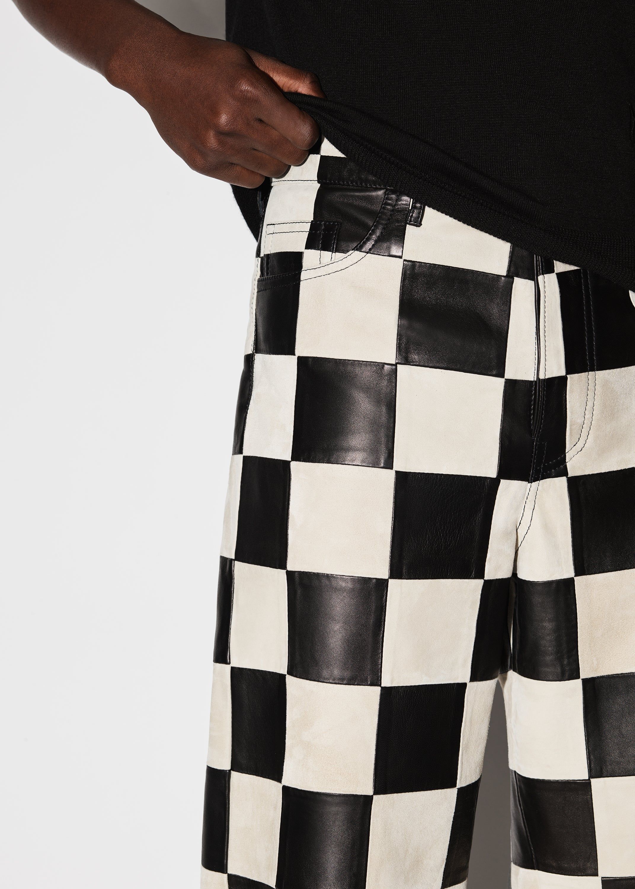 CHECKER 5 POCKET BAGGY PANT - ALABASTER / BLACK sold by AMIRI product image thumbnail 5