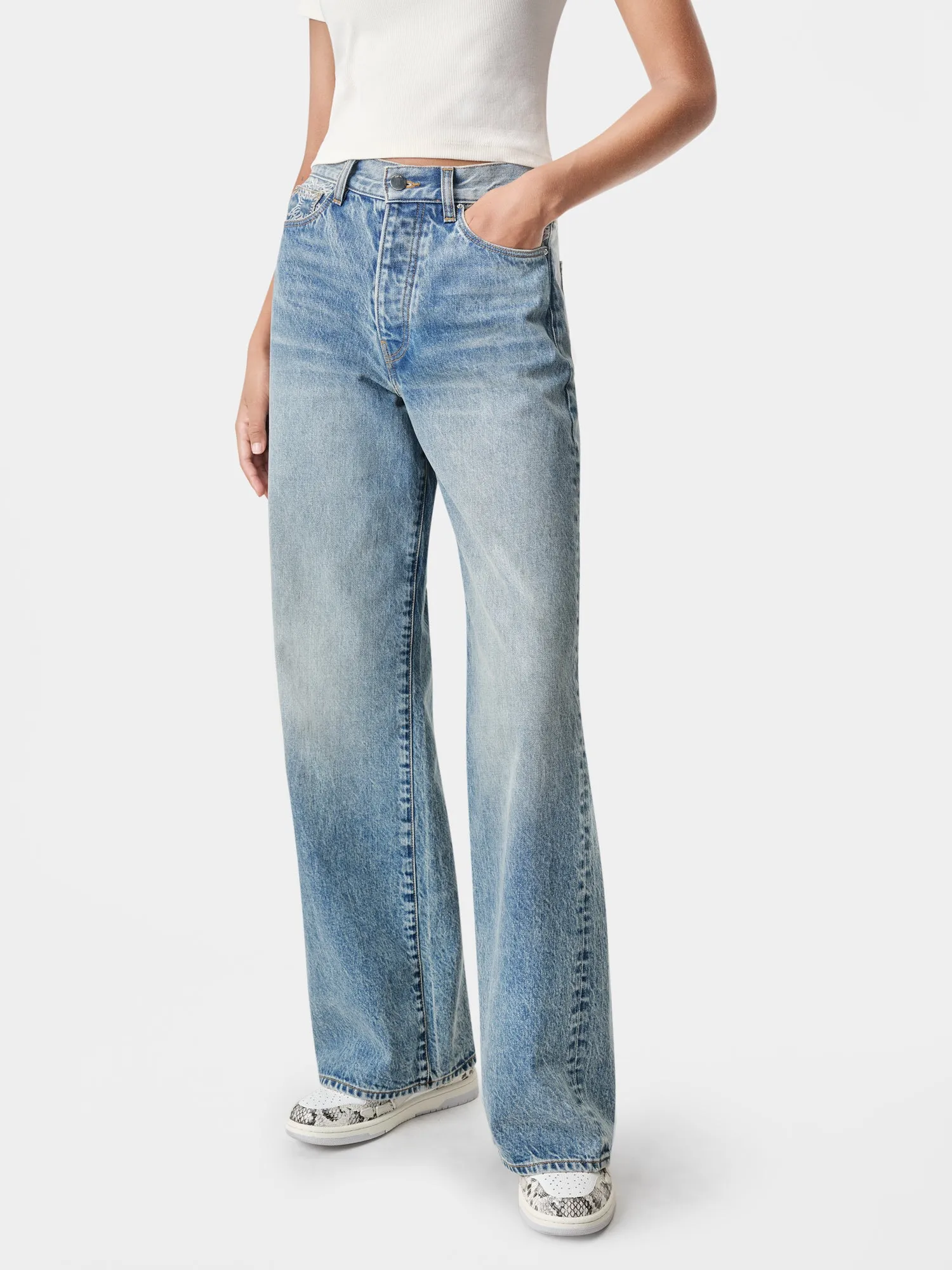 WOMEN - WOMEN'S MA QUAD HIGH RISE WIDE JEAN - Classic Mid Indigo sold by AMIRI product image thumbnail 2