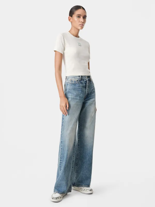 WOMEN - WOMEN'S MA QUAD HIGH RISE WIDE JEAN - Classic Mid Indigo sold by AMIRI