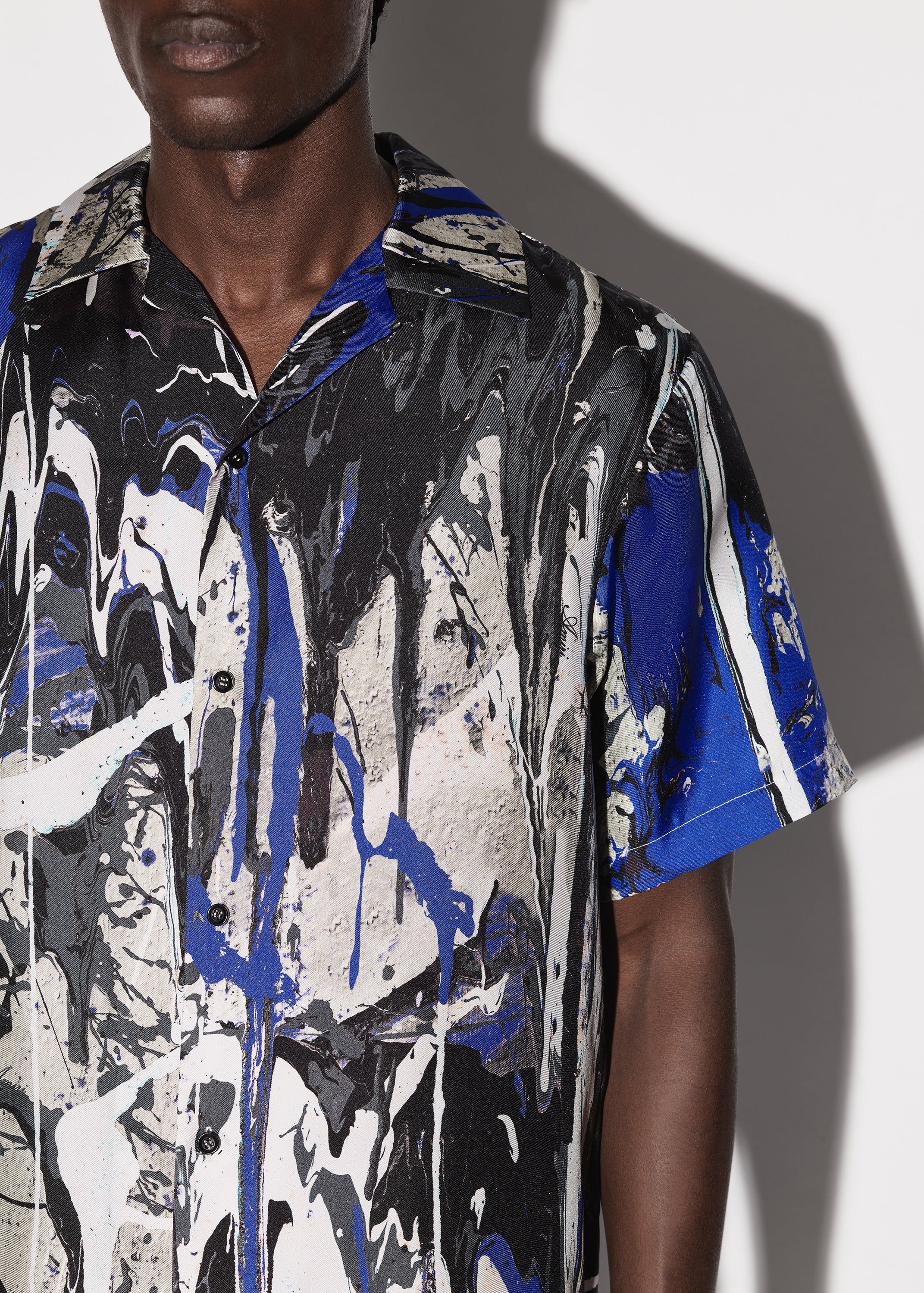 PAINT SPLATTER BOWLING SHIRT - GREY / BLUE sold by AMIRI product image thumbnail 5