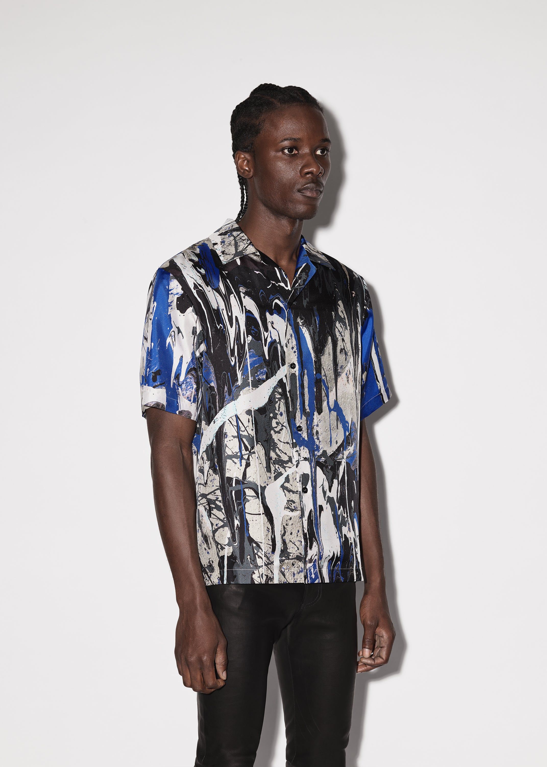 PAINT SPLATTER BOWLING SHIRT - GREY / BLUE sold by AMIRI product image thumbnail 2
