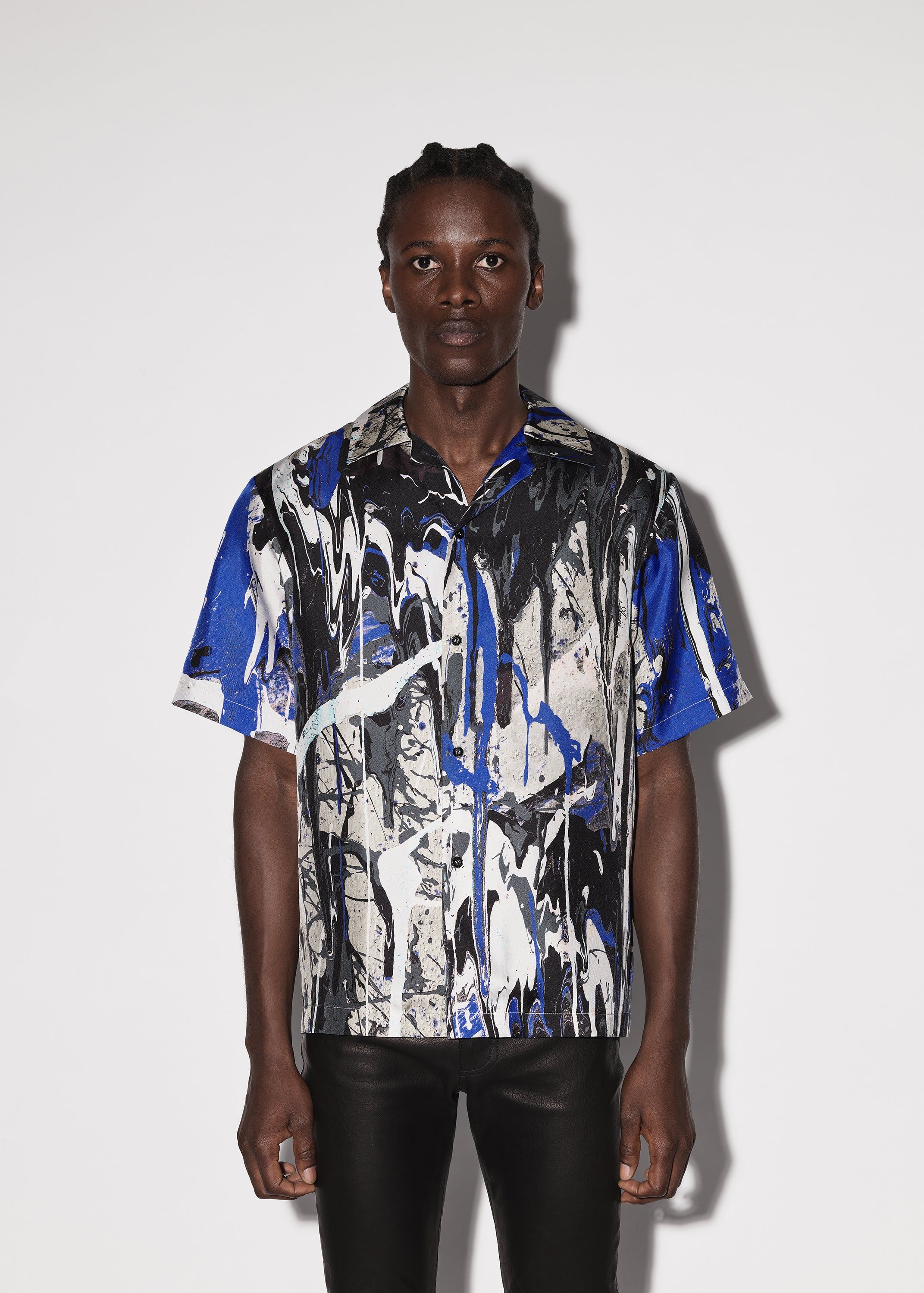 PAINT SPLATTER BOWLING SHIRT - GREY / BLUE sold by AMIRI product image thumbnail 3