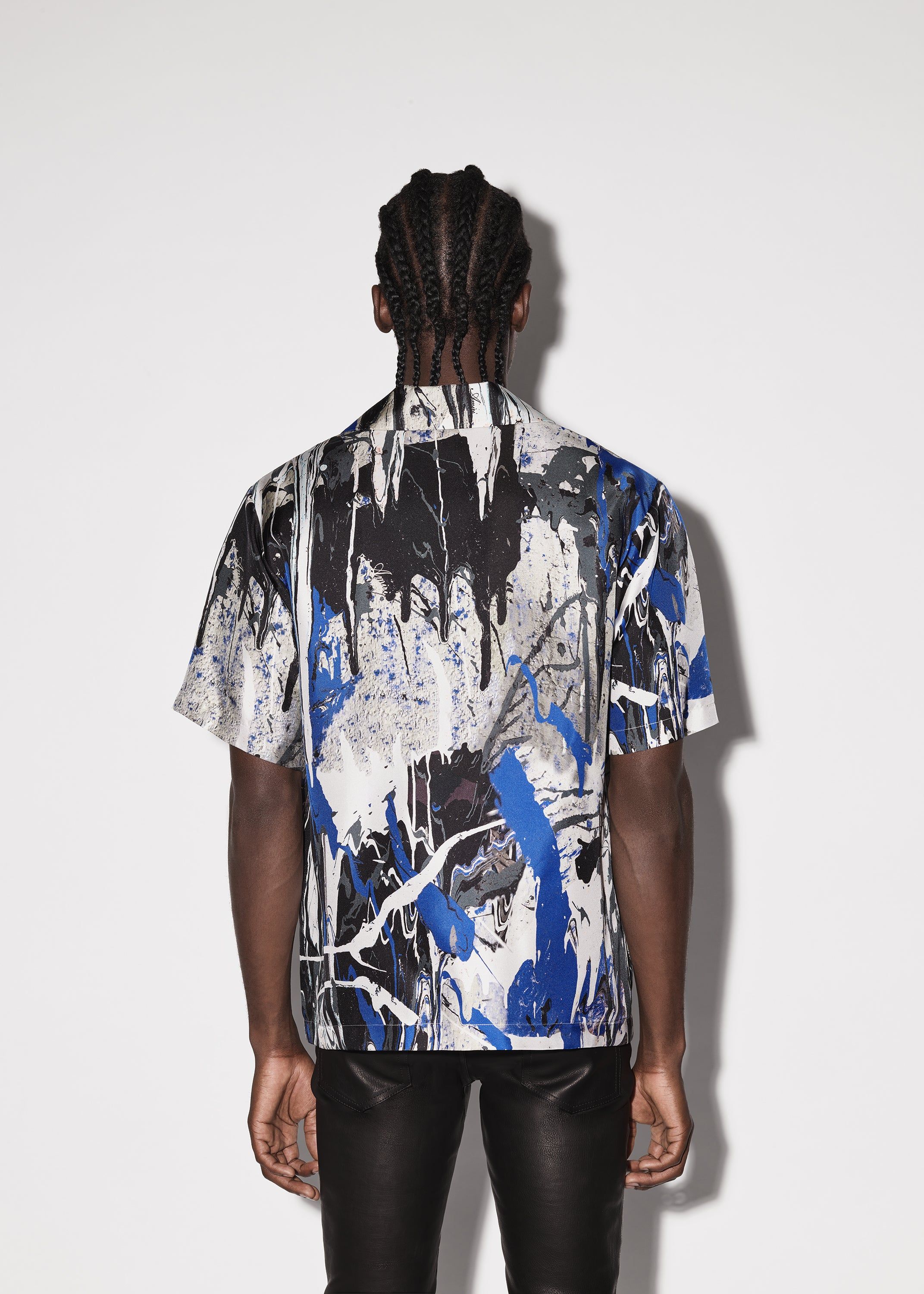PAINT SPLATTER BOWLING SHIRT - GREY / BLUE sold by AMIRI product image thumbnail 4