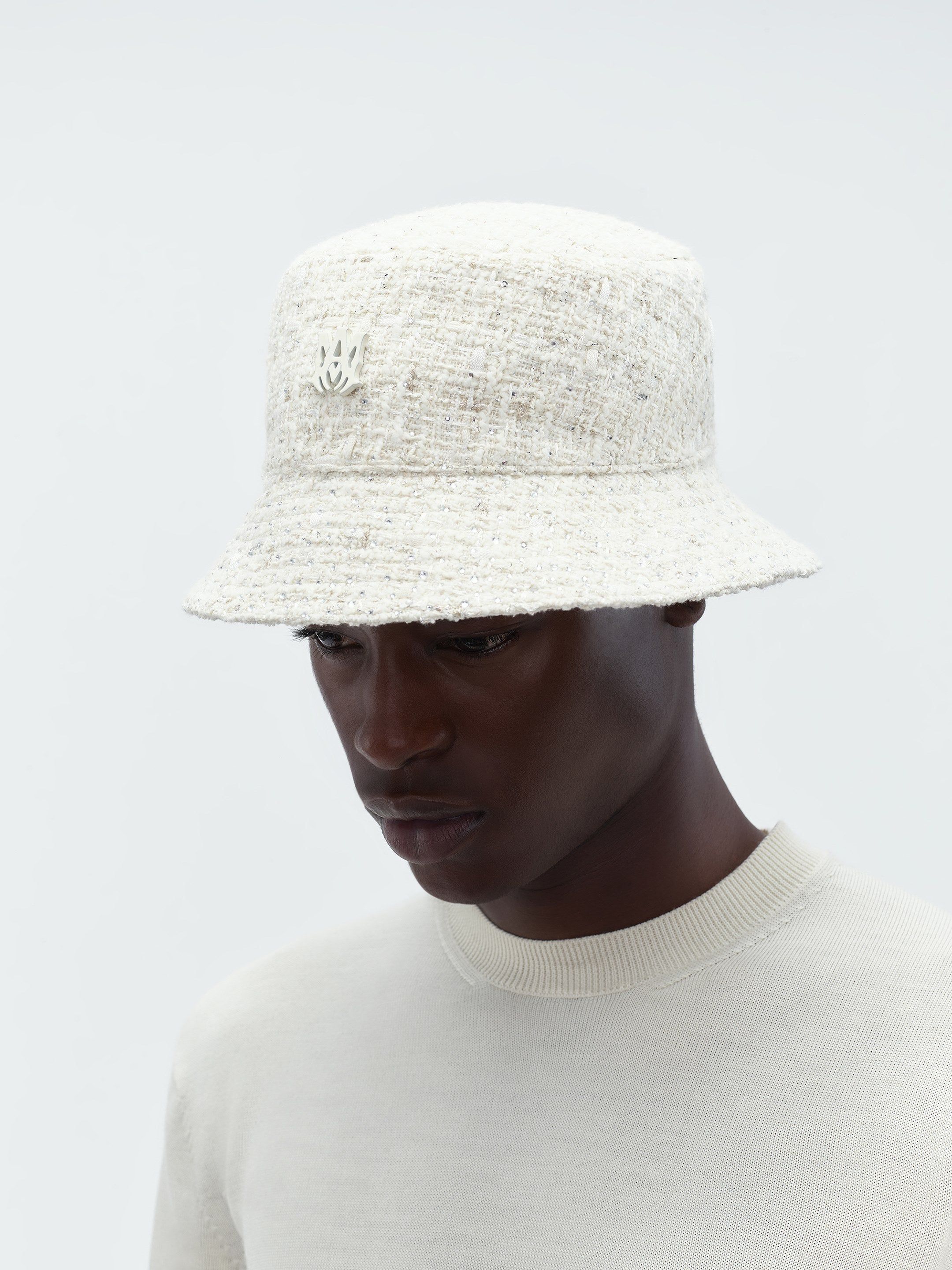 CRYSTAL BOUCLE BUCKET HAT - Alabaster sold by AMIRI product image thumbnail 3