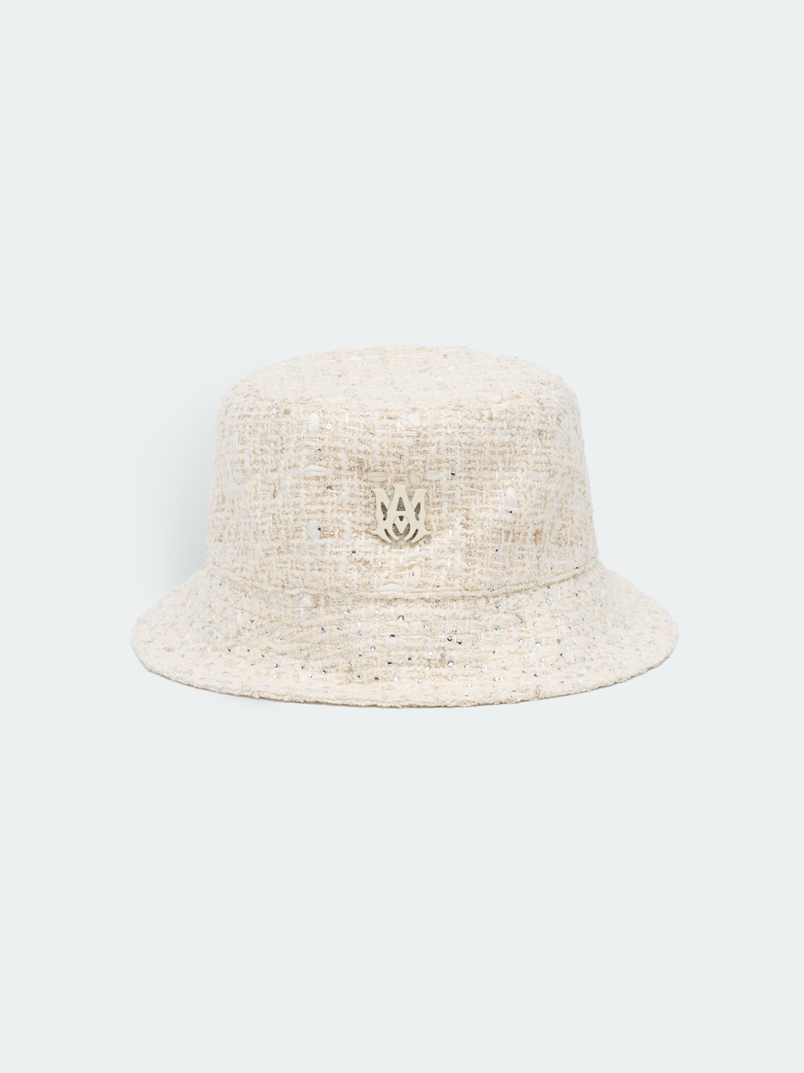 CRYSTAL BOUCLE BUCKET HAT - Alabaster sold by AMIRI