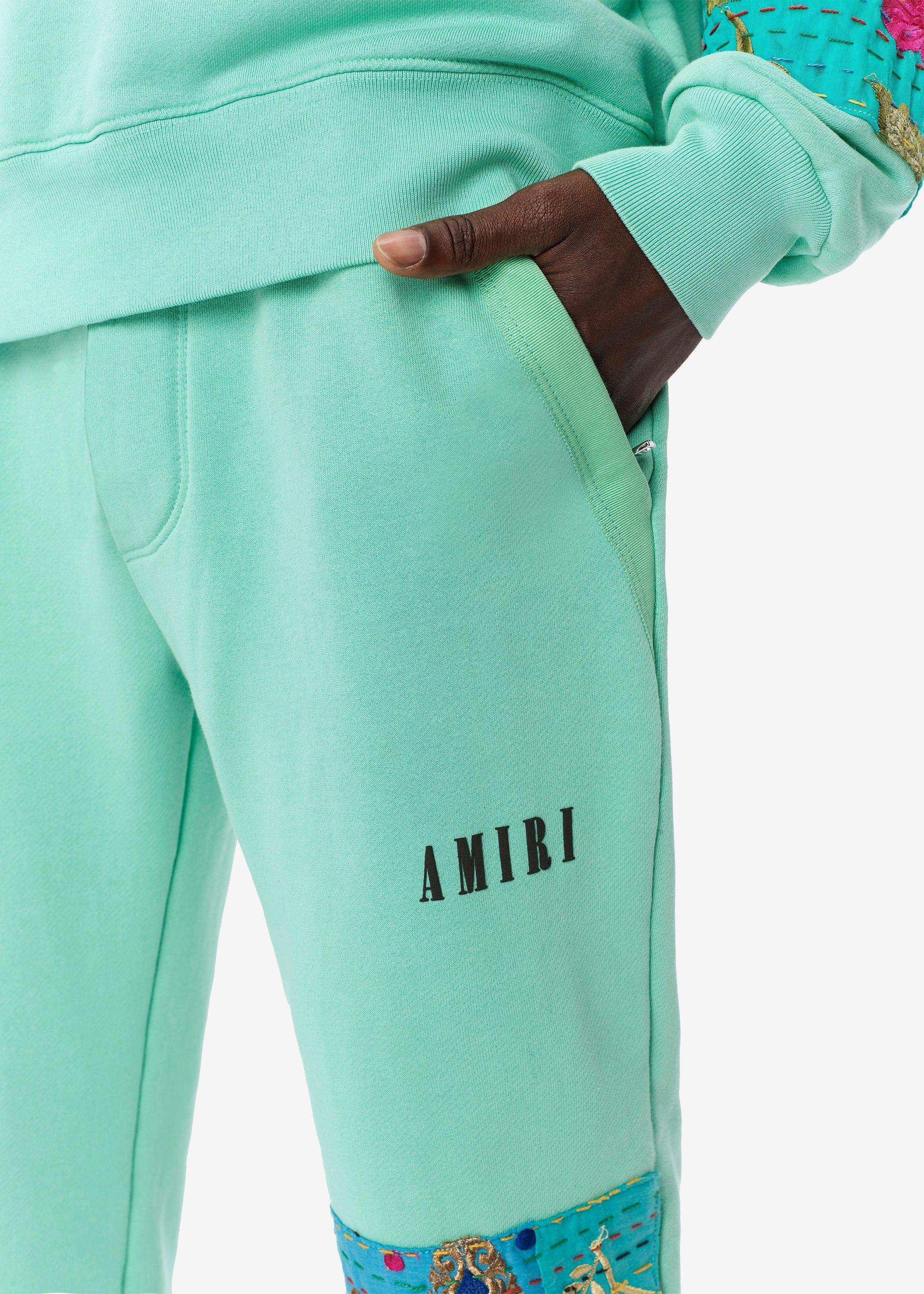 VINTAGE QUILT ART PATCH SWEATPANTS - MINT sold by AMIRI product image thumbnail 5