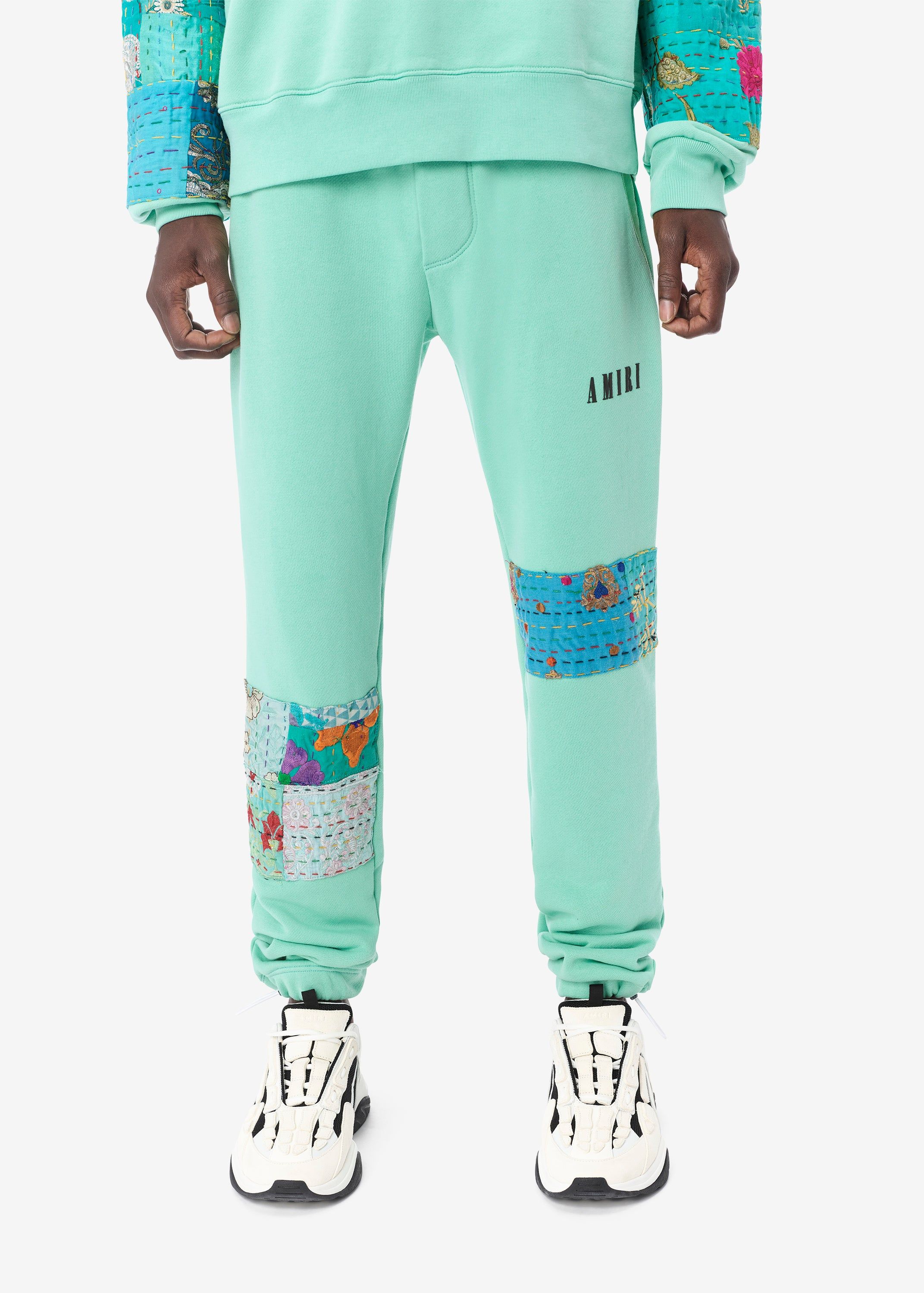 VINTAGE QUILT ART PATCH SWEATPANTS - MINT sold by AMIRI product image thumbnail 2