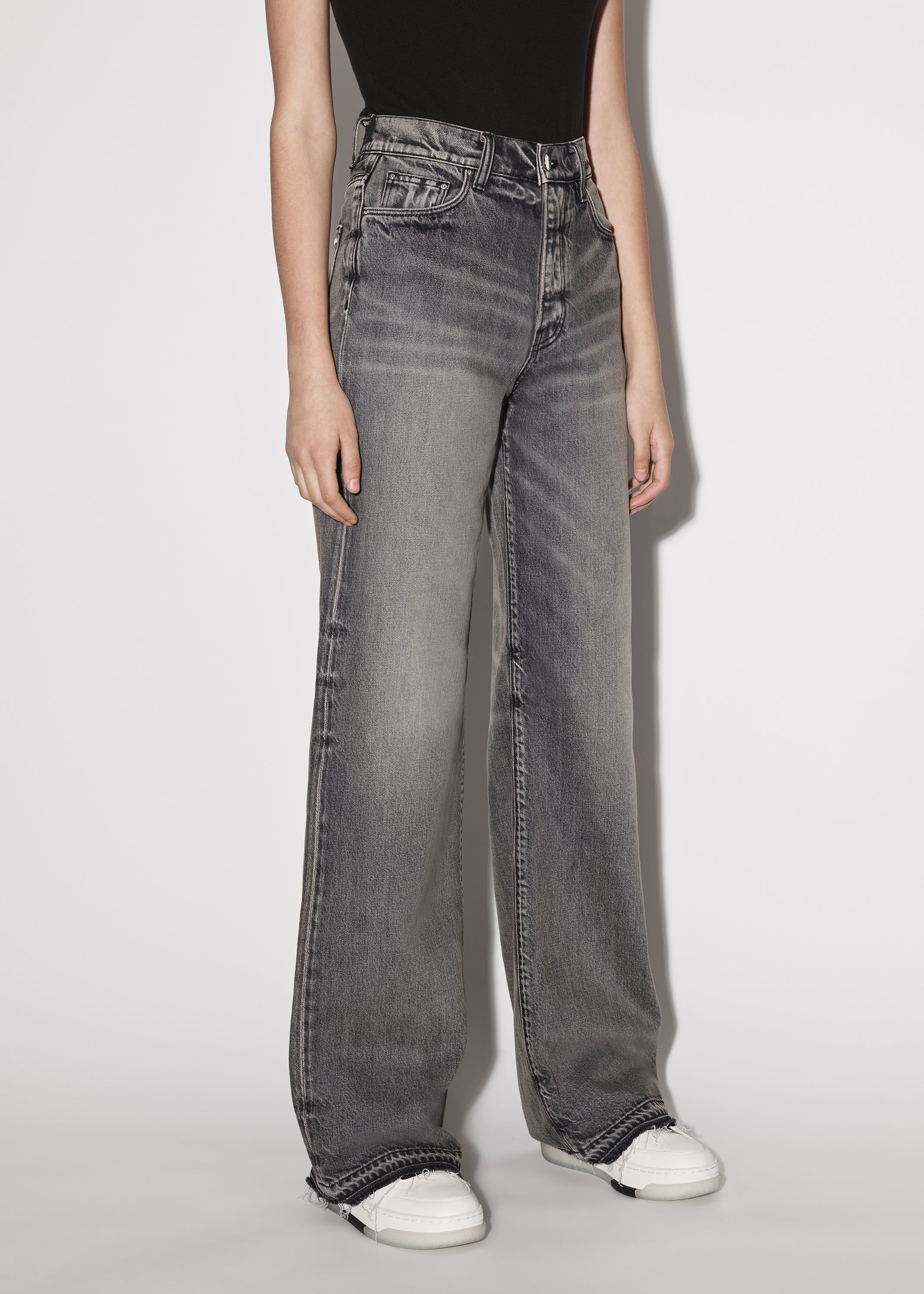 WOMEN - HIGH RISE WIDE LEG - Aged Black sold by AMIRI product image thumbnail 4