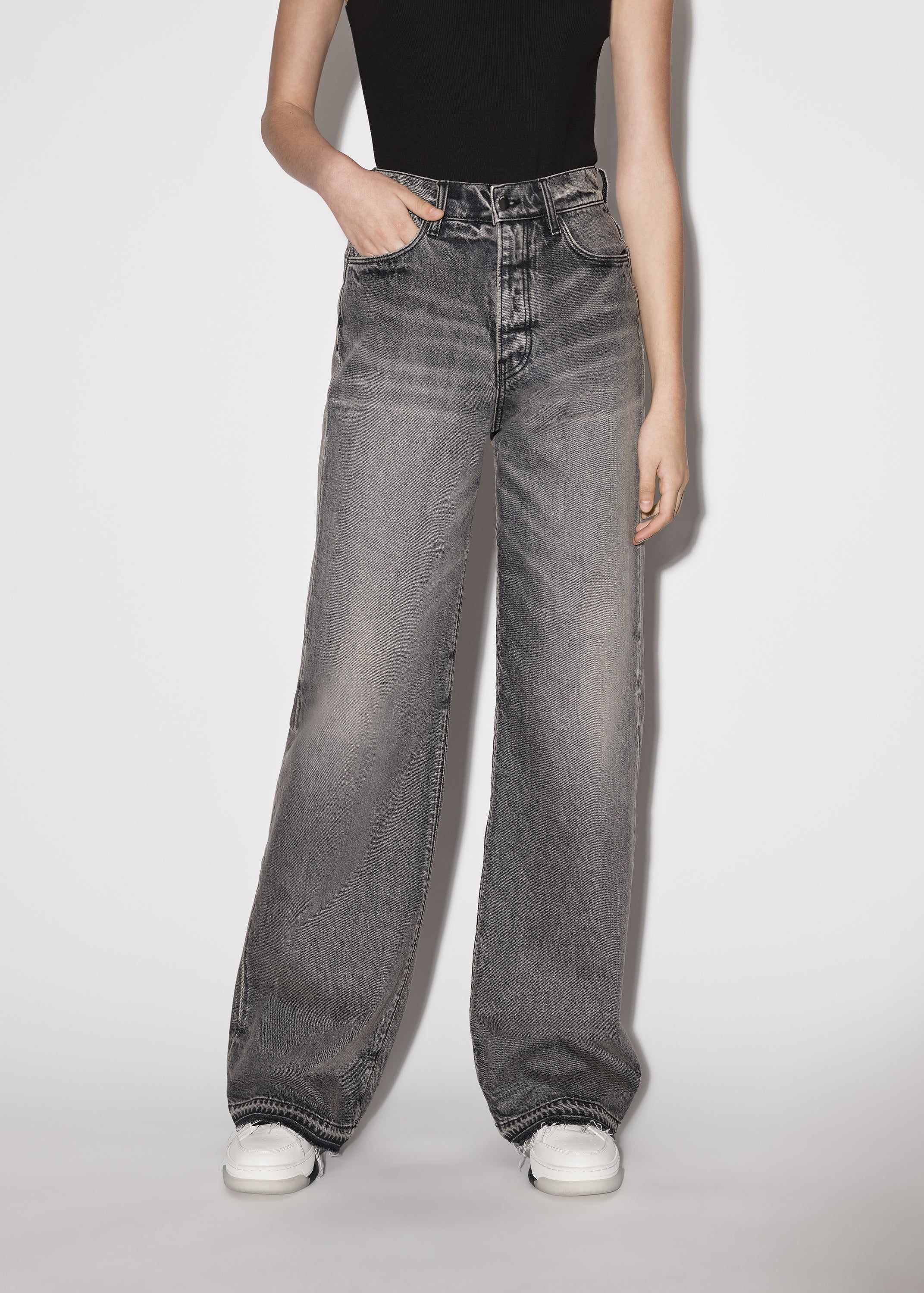 WOMEN - HIGH RISE WIDE LEG - Aged Black sold by AMIRI product image thumbnail 3