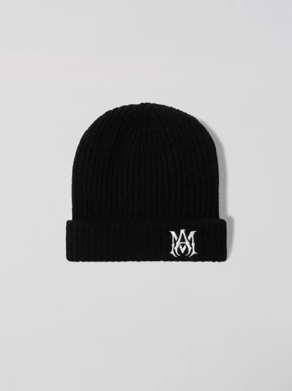 M.A. EMBROIDERED BEANIE - BLACK sold by AMIRI