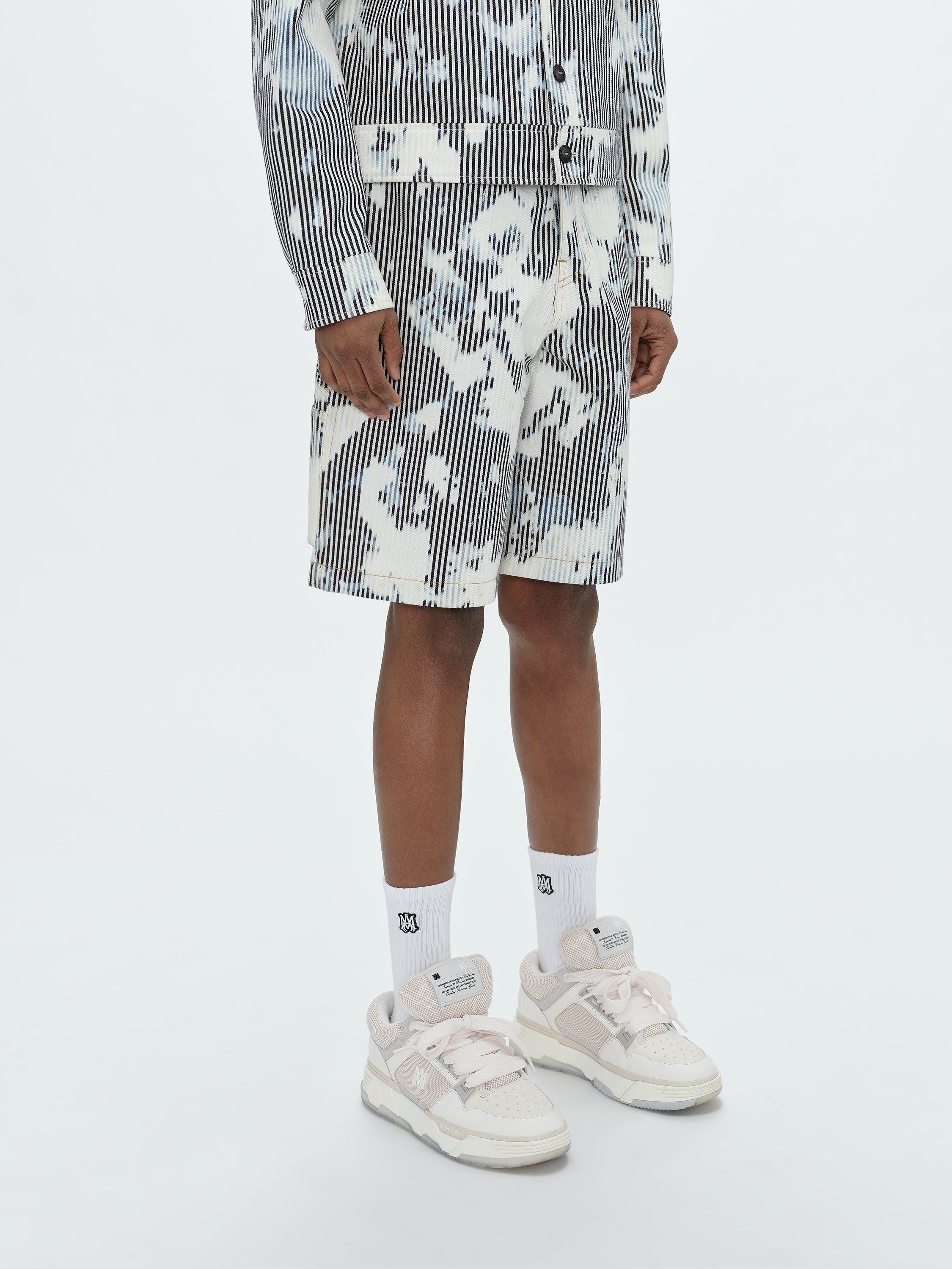 STRIPED WORKMAN SHORT - WHITE BLACK sold by AMIRI product image thumbnail 4