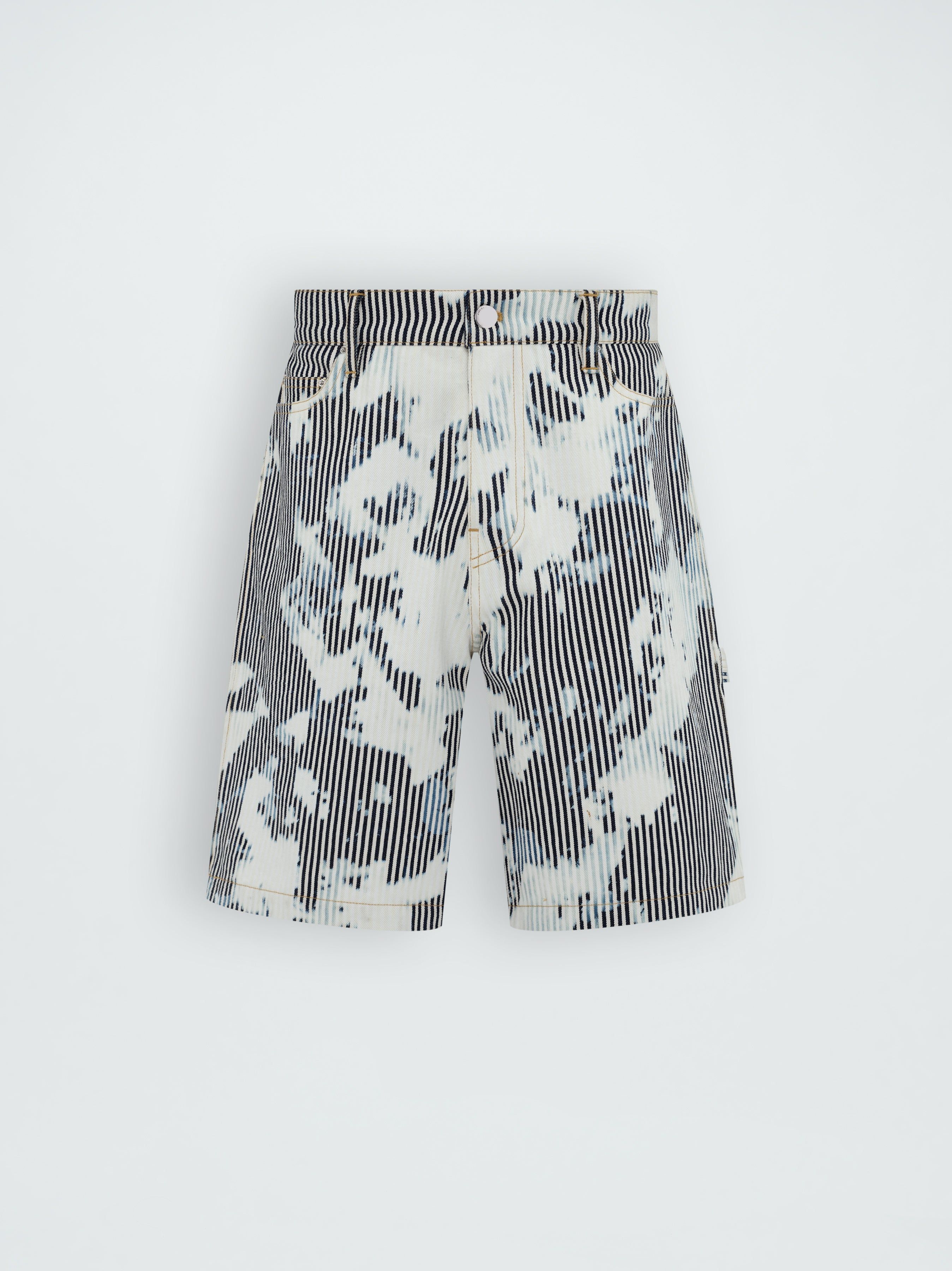 STRIPED WORKMAN SHORT - WHITE BLACK sold by AMIRI