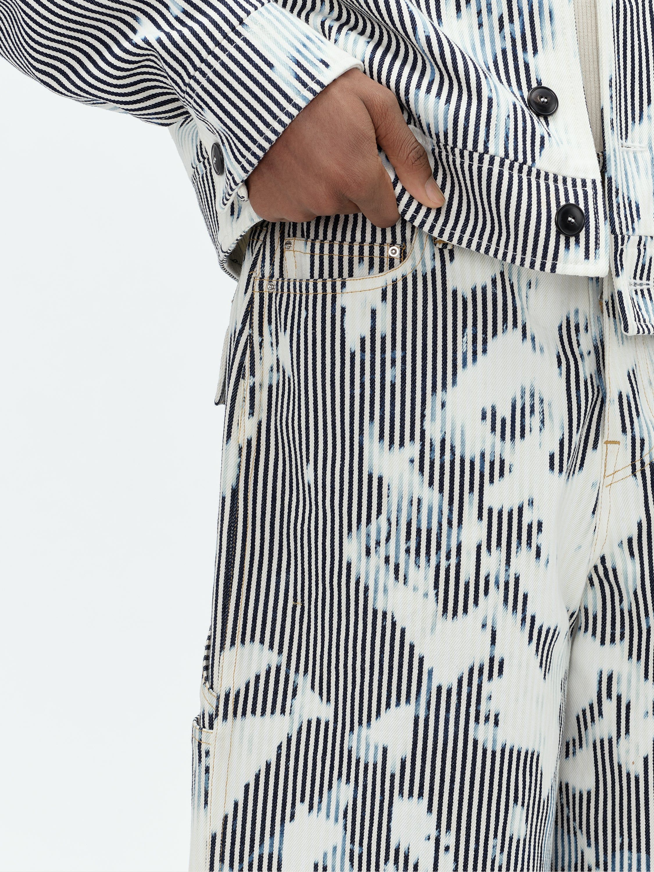 STRIPED WORKMAN SHORT - WHITE BLACK sold by AMIRI product image thumbnail 6