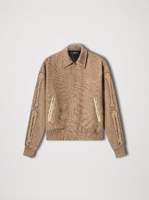 BONES VARSITY JACKET - TAN sold by AMIRI