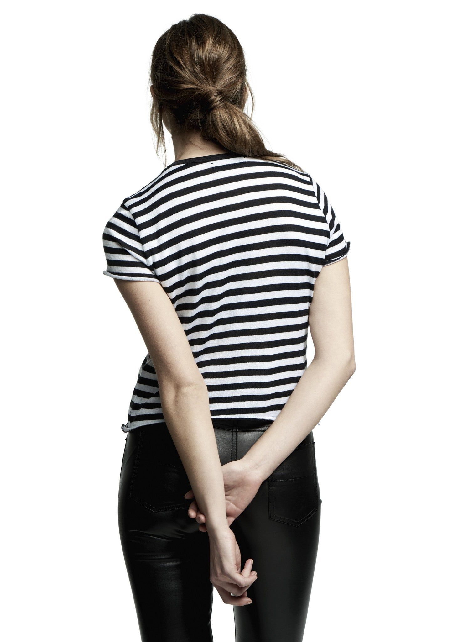 CLASSIC STRIPE CASHMERE TEE BLACK/WHITE sold by AMIRI product image thumbnail 4