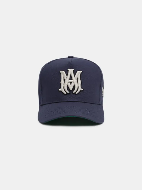 MA STAGGERED AMIRI FULL CANVAS HAT - Navy Off White sold by AMIRI